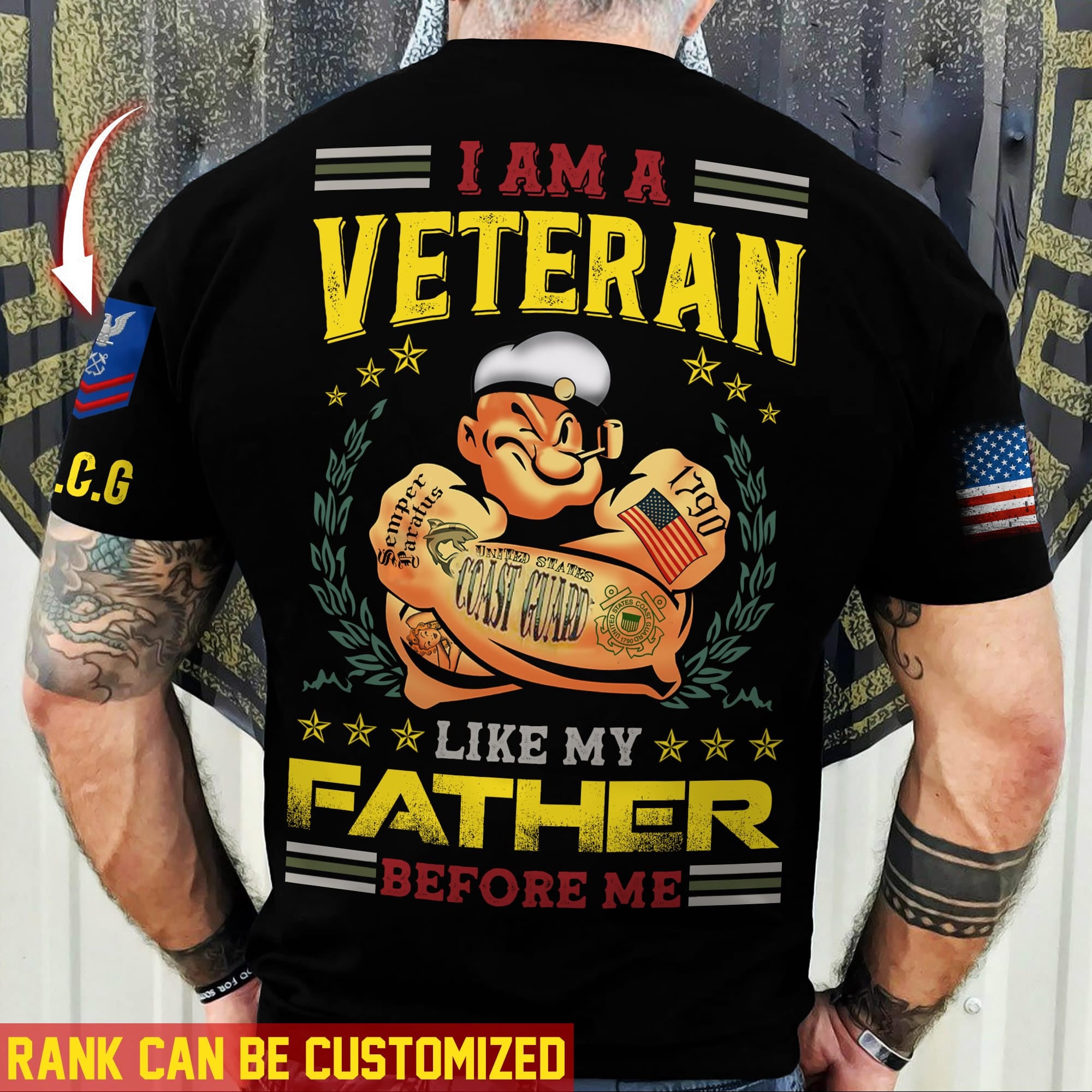 Premium Personalised Multiple US Military Services Veteran T-Shirt PVC030302
