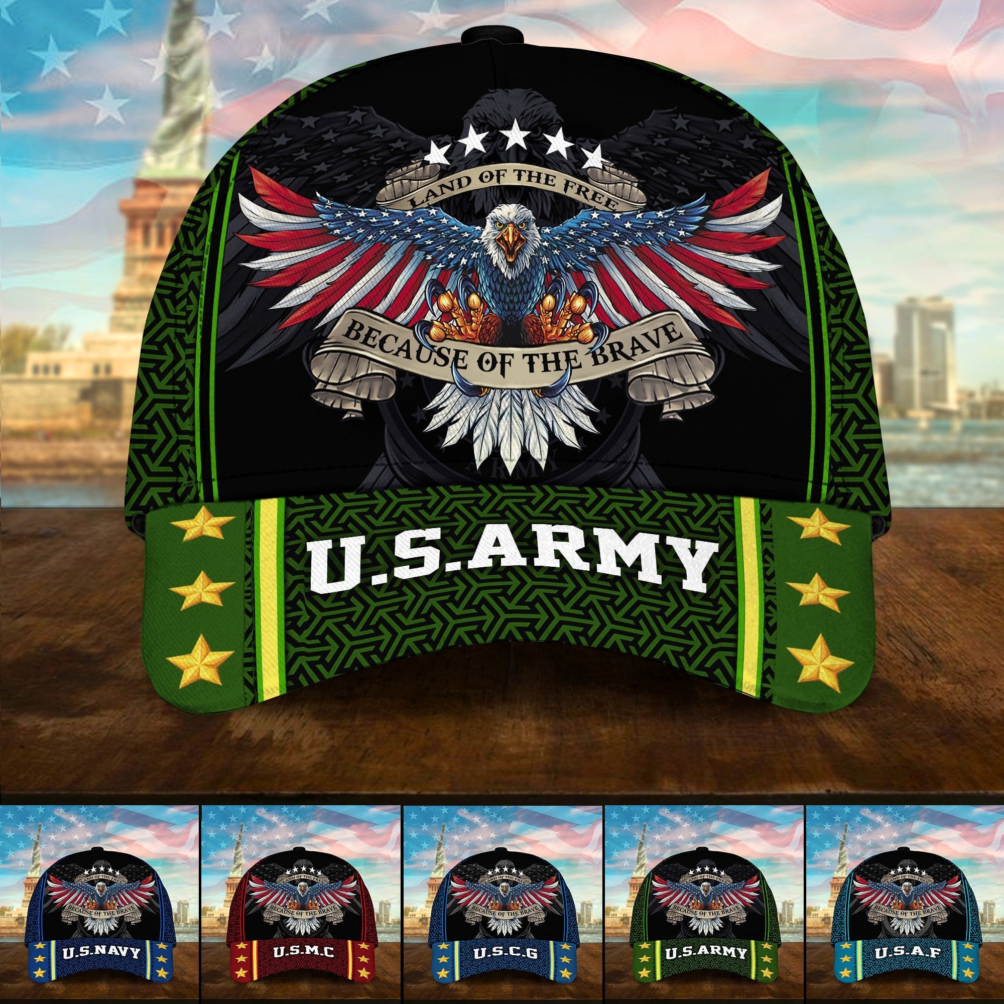 Premium U.S Multiple Service Veteran 3D Cap PVC280202