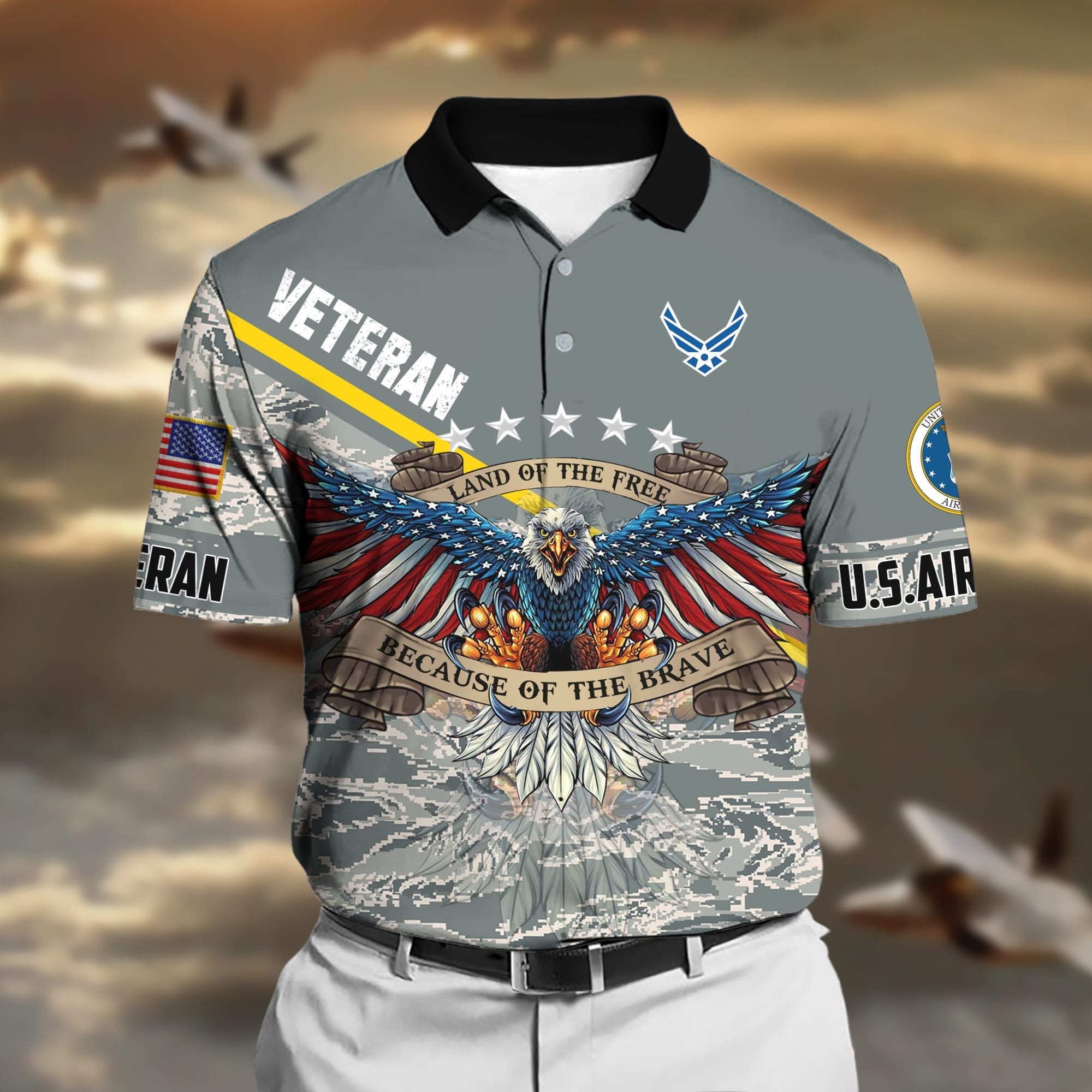 Premium U.S Multiple Service Veteran Polo Shirt PVC040301