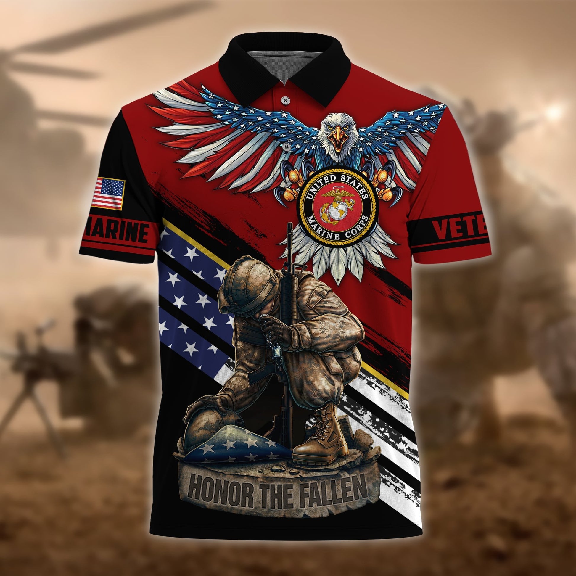 Premium U.S Multiple Service Veteran Polo Shirt PVC040304