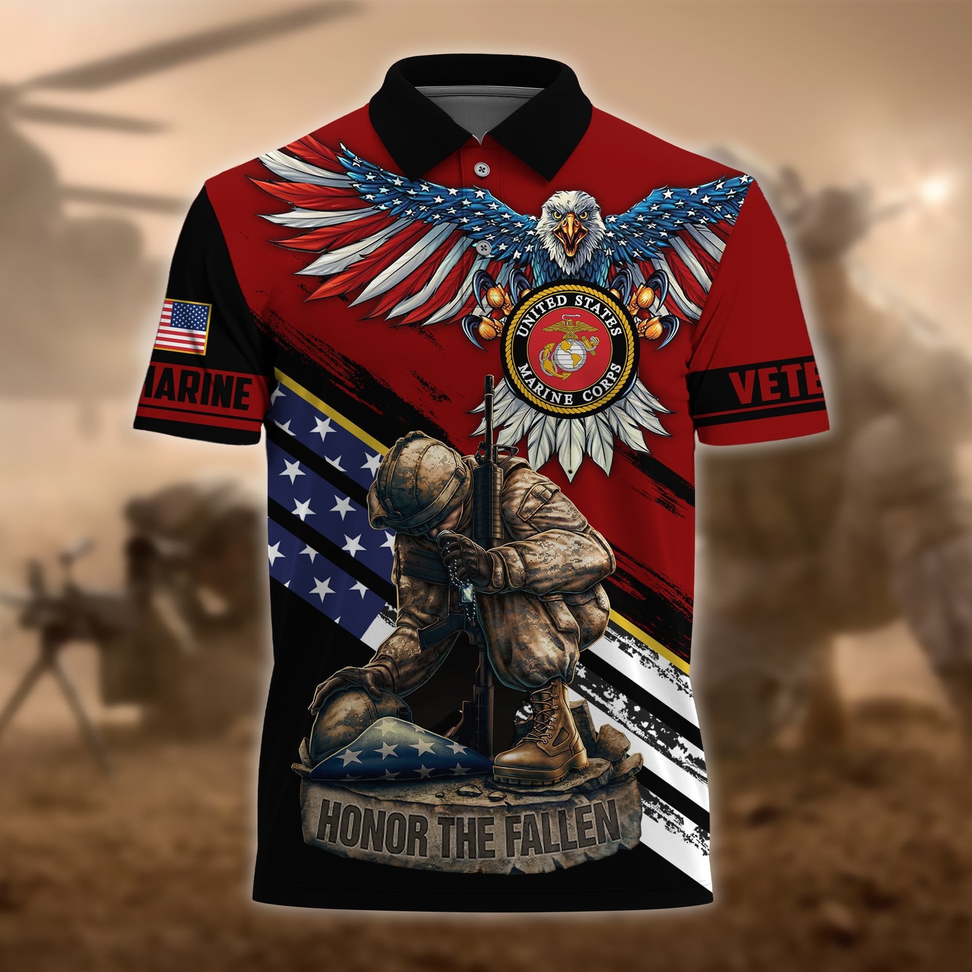 Premium U.S Multiple Service Veteran Polo Shirt PVC040304