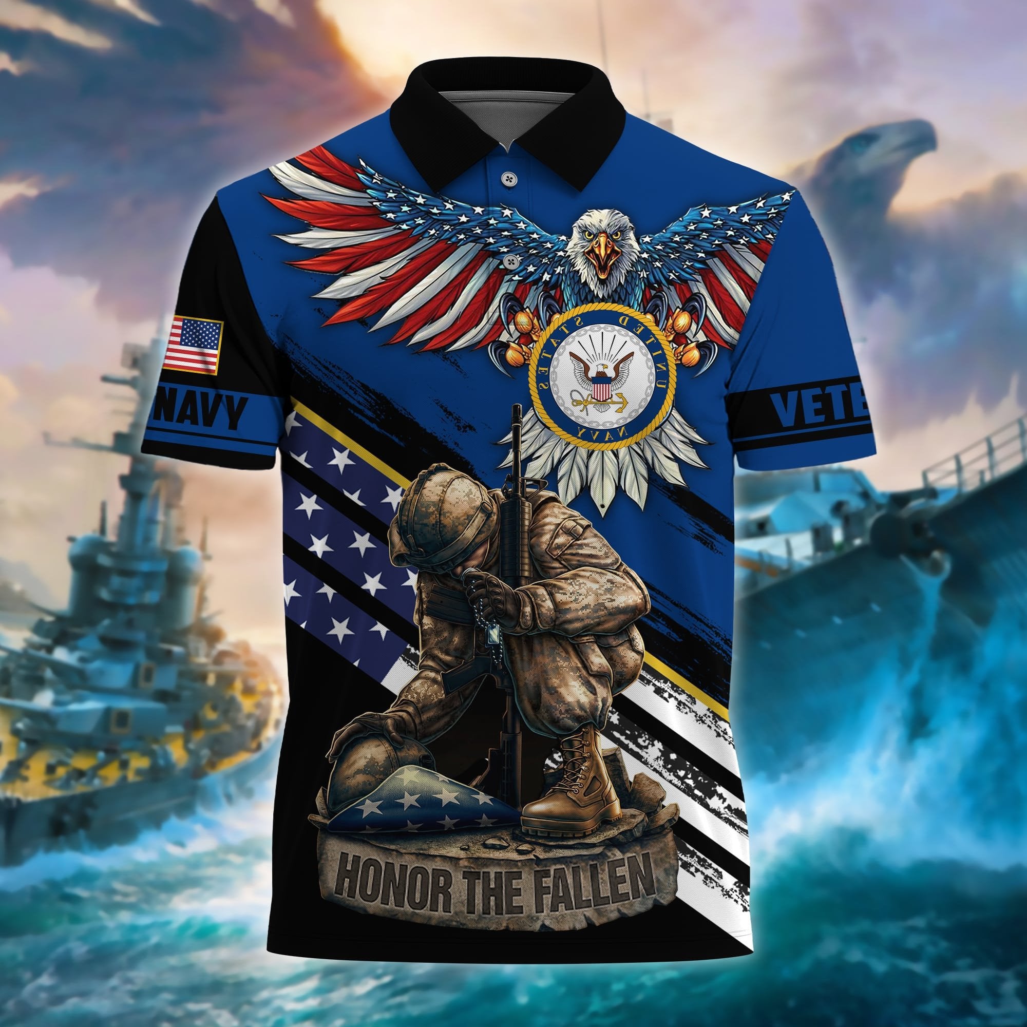 Premium U.S Multiple Service Veteran Polo Shirt PVC040304