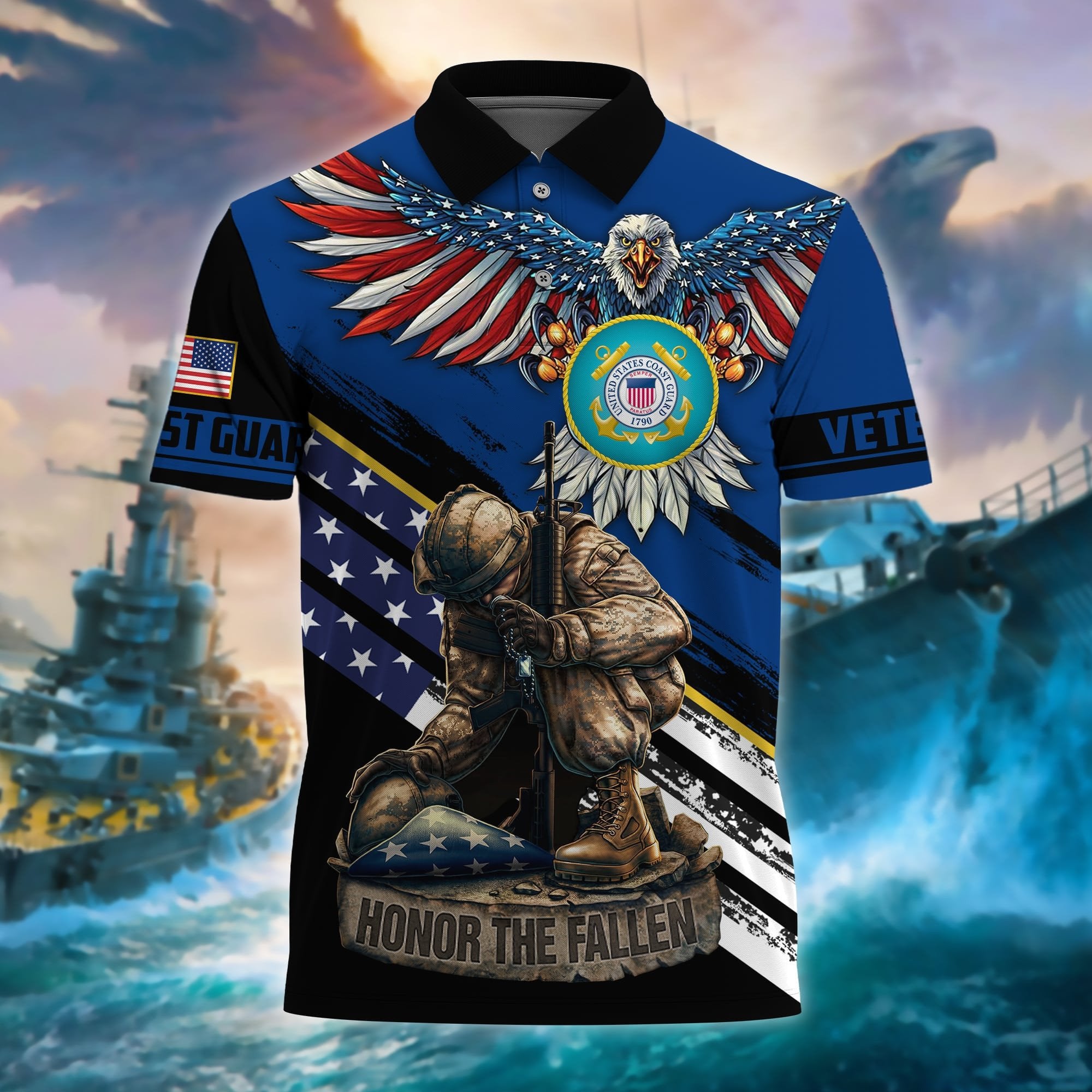 Premium U.S Multiple Service Veteran Polo Shirt PVC040304