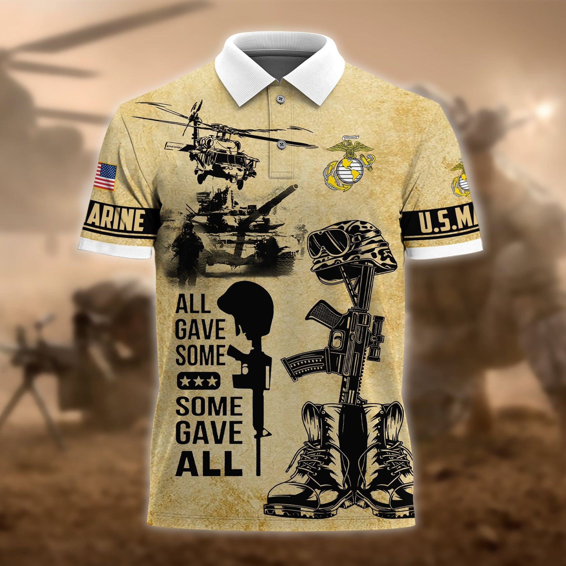 Premium U.S Multiple Service Veteran Polo Shirt PVC070301