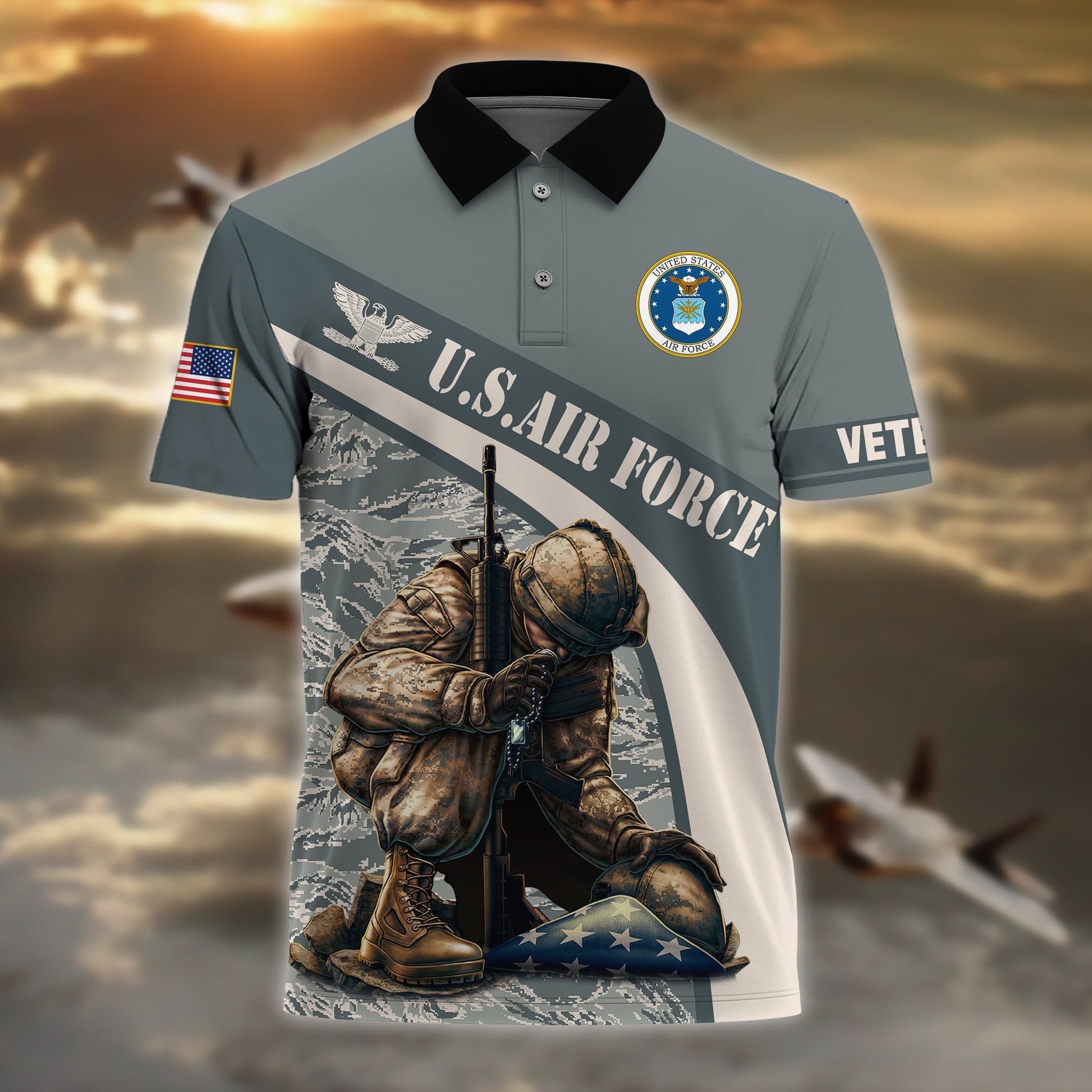 Premium U.S Multiple Service Veteran Polo Shirt PVC050301