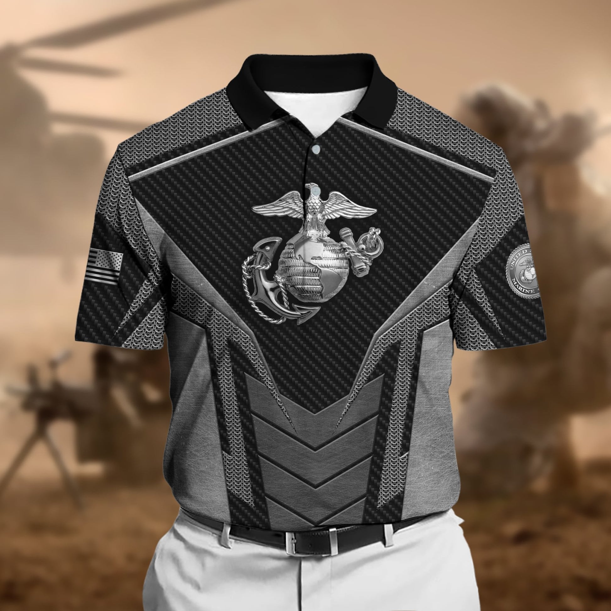 Premium U.S Multiple Service Veteran Polo Shirt PVC140302