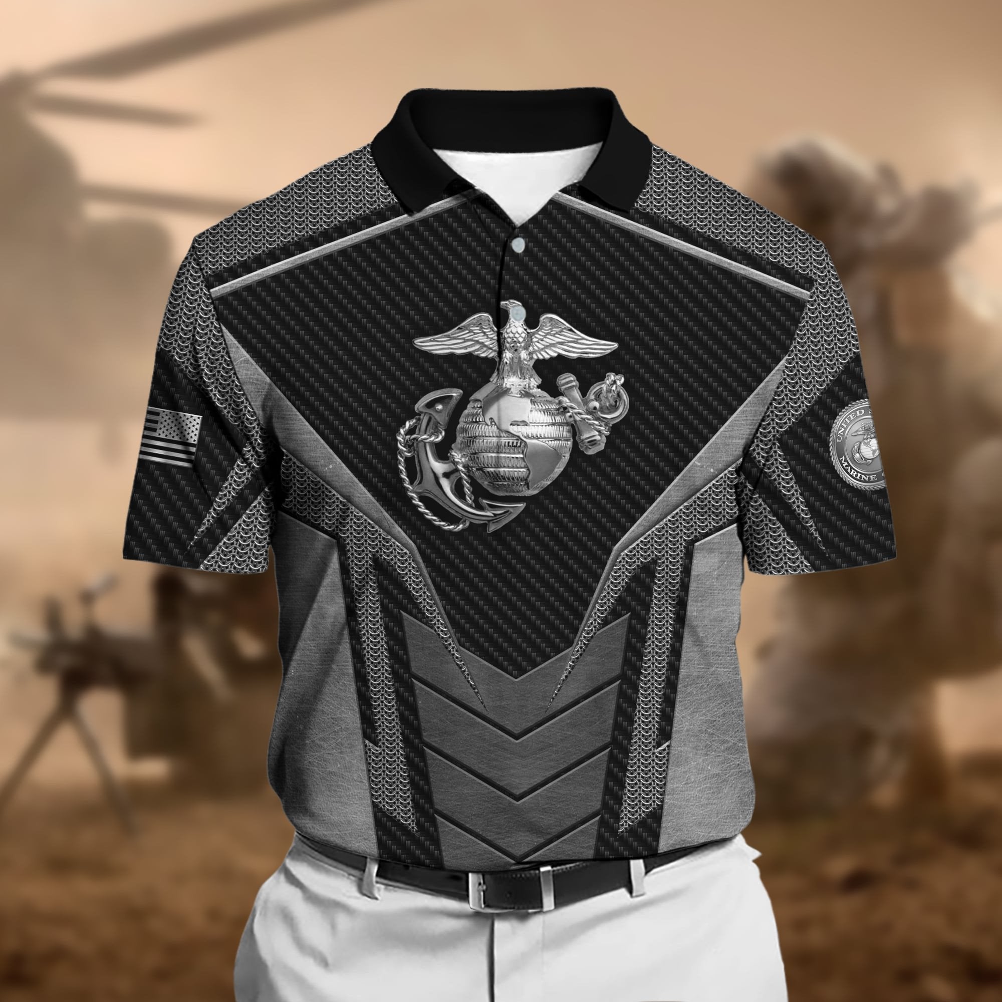 Premium U.S Multiple Service Veteran Polo Shirt PVC140302