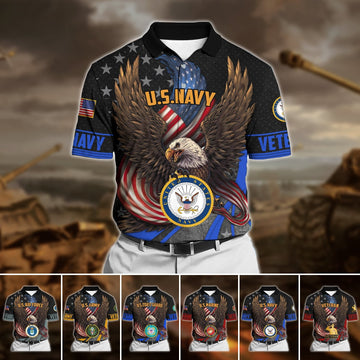 Premium U.S Multiple Service Veteran Polo Shirt PVC110302