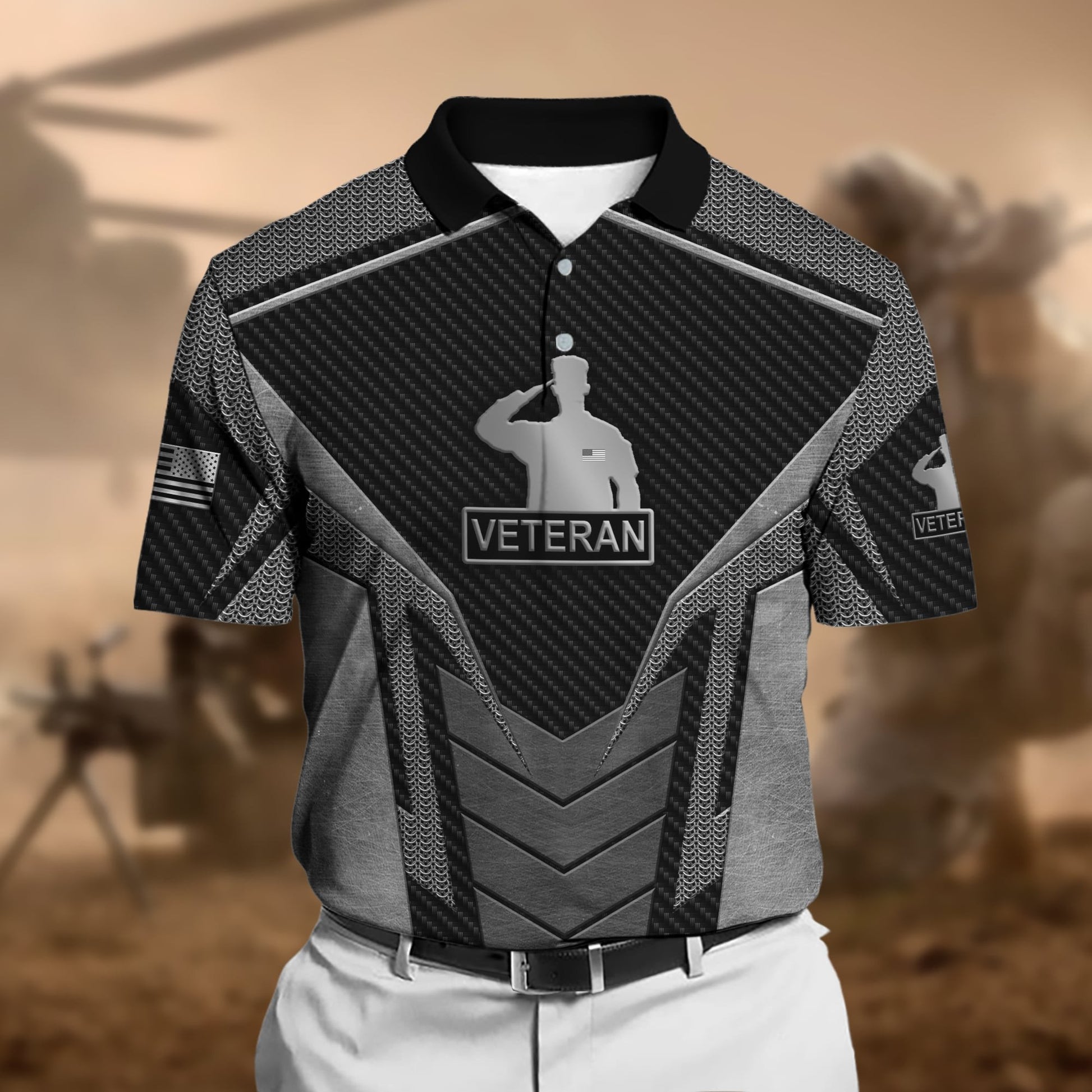 Premium U.S Multiple Service Veteran Polo Shirt PVC140302