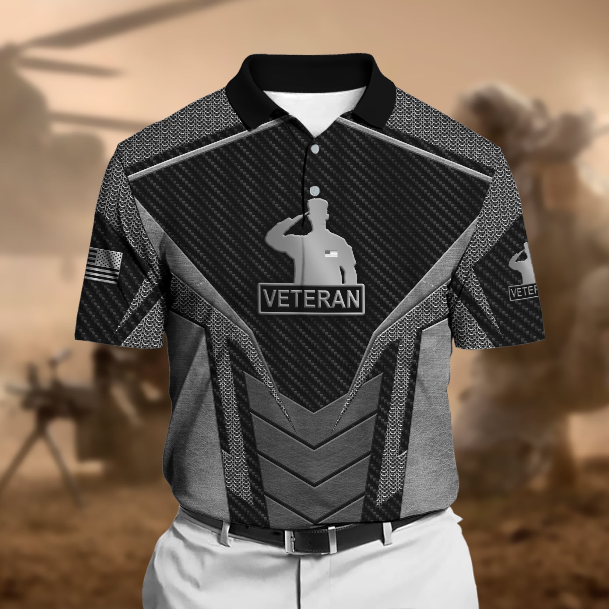 Premium U.S Multiple Service Veteran Polo Shirt PVC140302