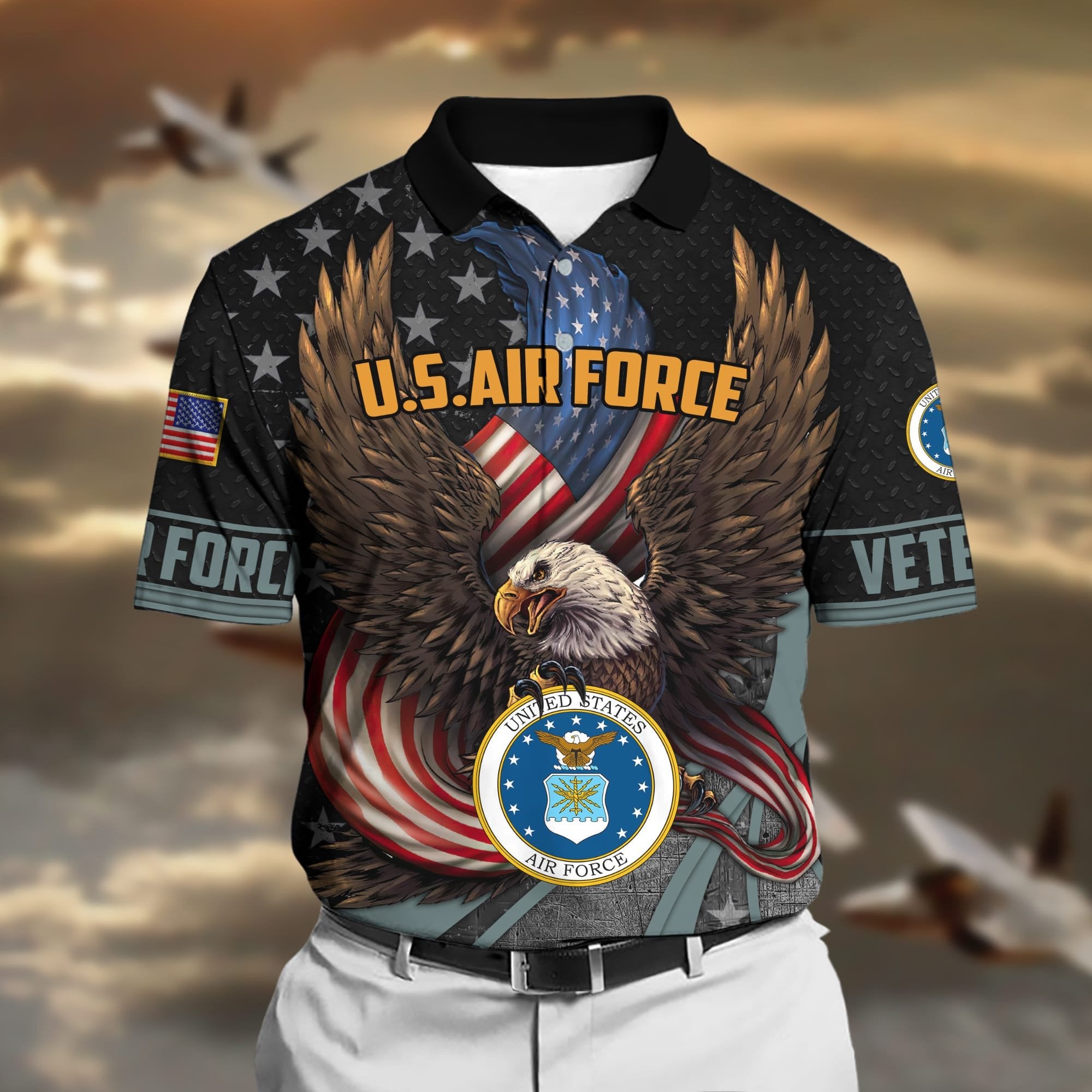 Premium U.S Multiple Service Veteran Polo Shirt PVC110302