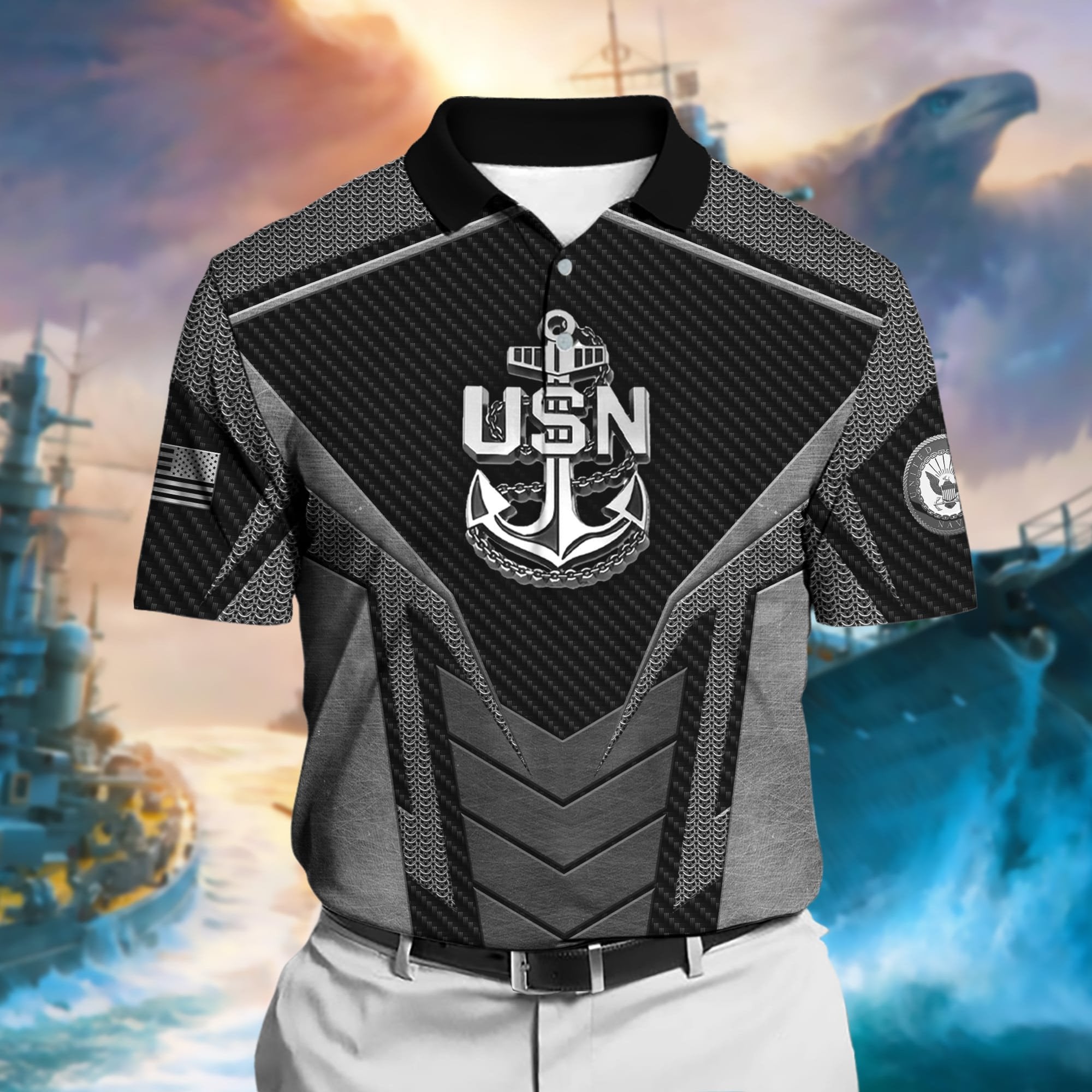Premium U.S Multiple Service Veteran Polo Shirt PVC140302