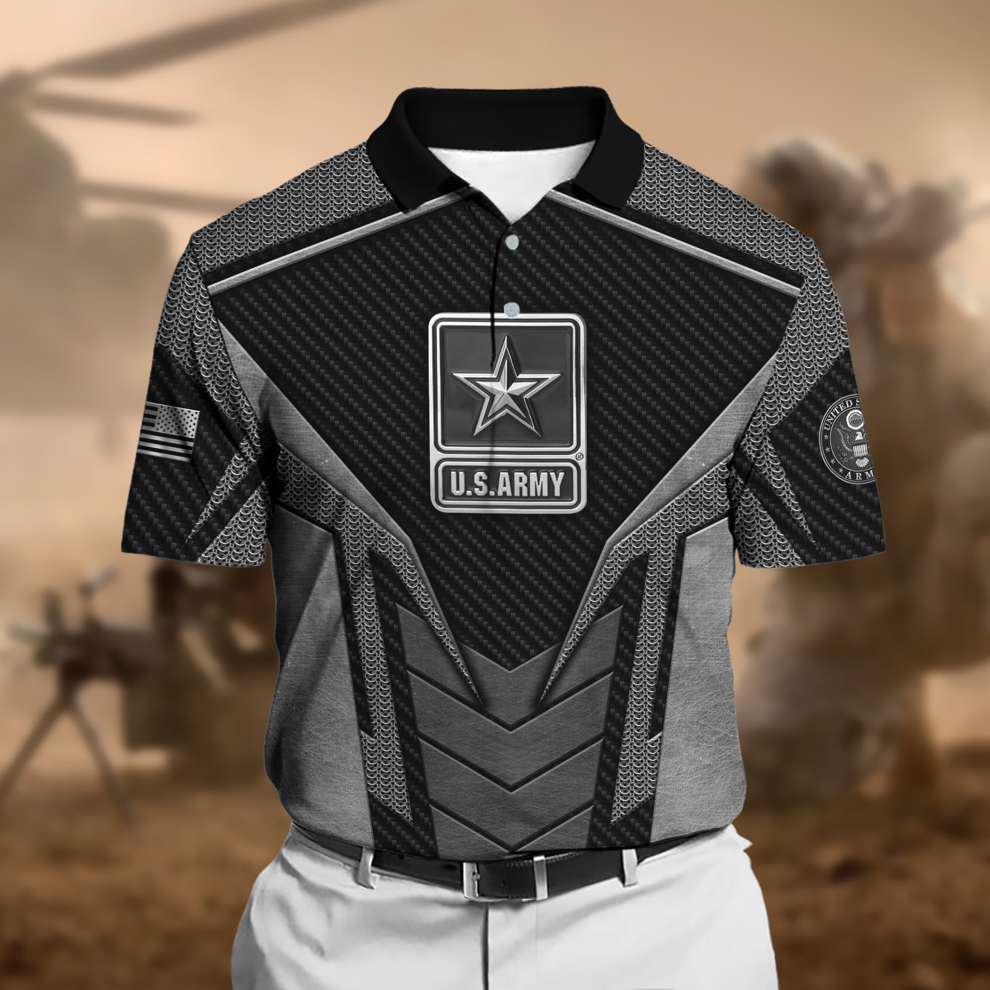 Premium U.S Multiple Service Veteran Polo Shirt PVC140302