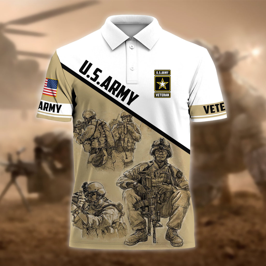 Premium U.S Multiple Service Veteran Polo Shirt PVC120301