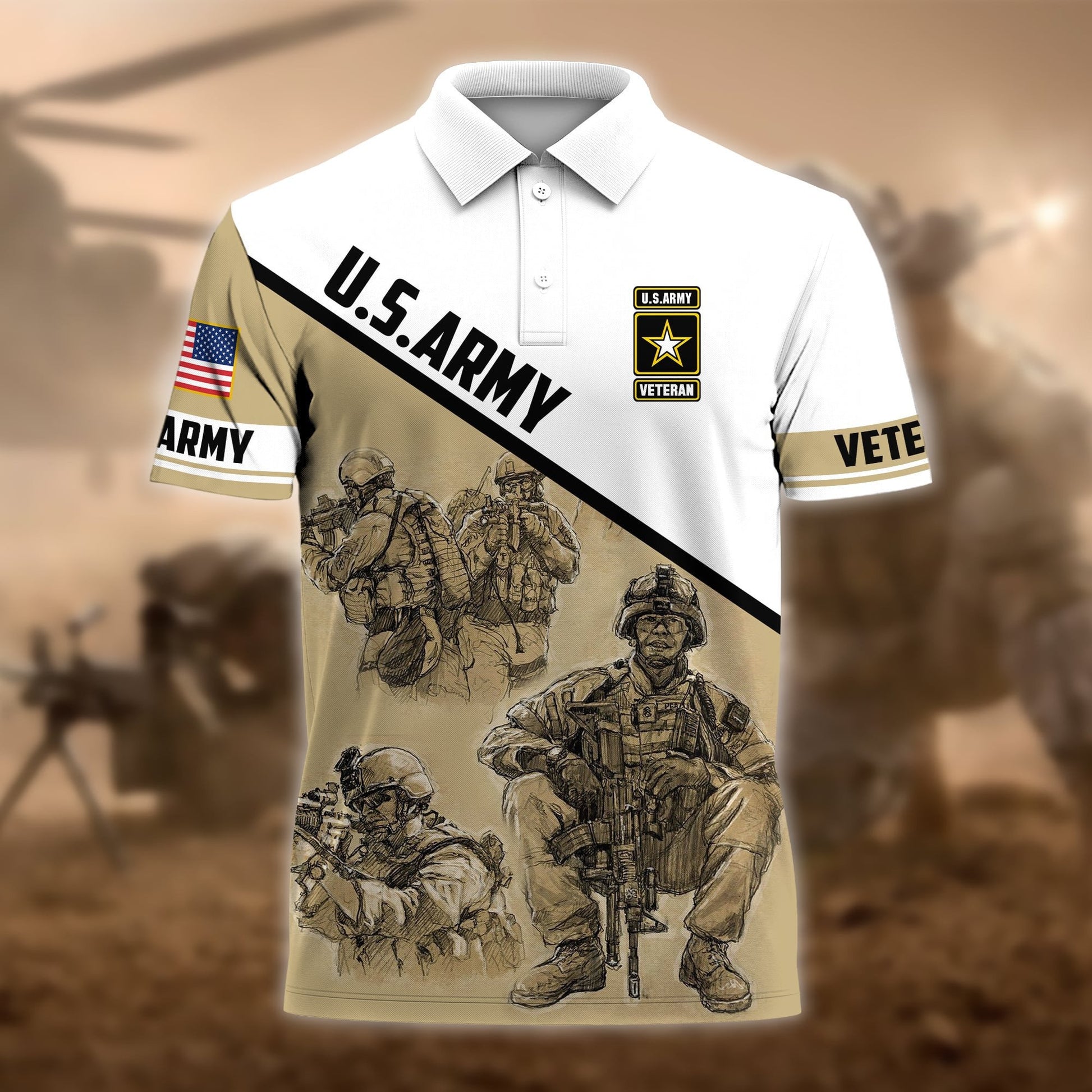 Premium U.S Multiple Service Veteran Polo Shirt PVC120301