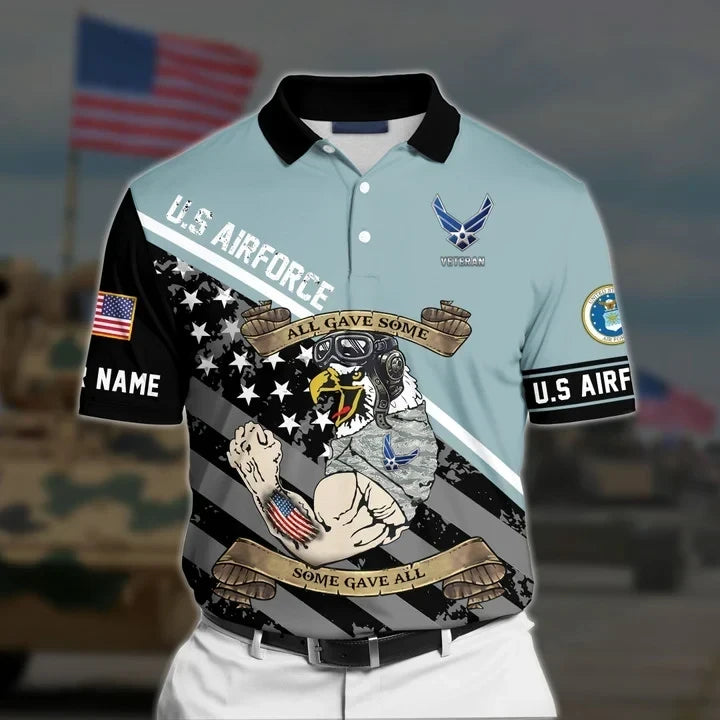 Premium Personalised U.S Multiple Service Veteran Polo Shirt PVC080401