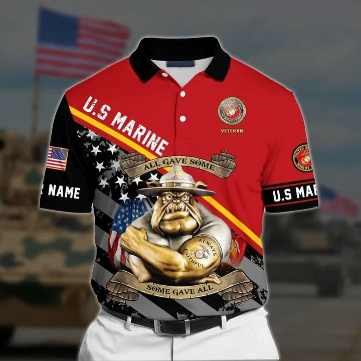 Premium Personalised U.S Multiple Service Veteran Polo Shirt PVC080401