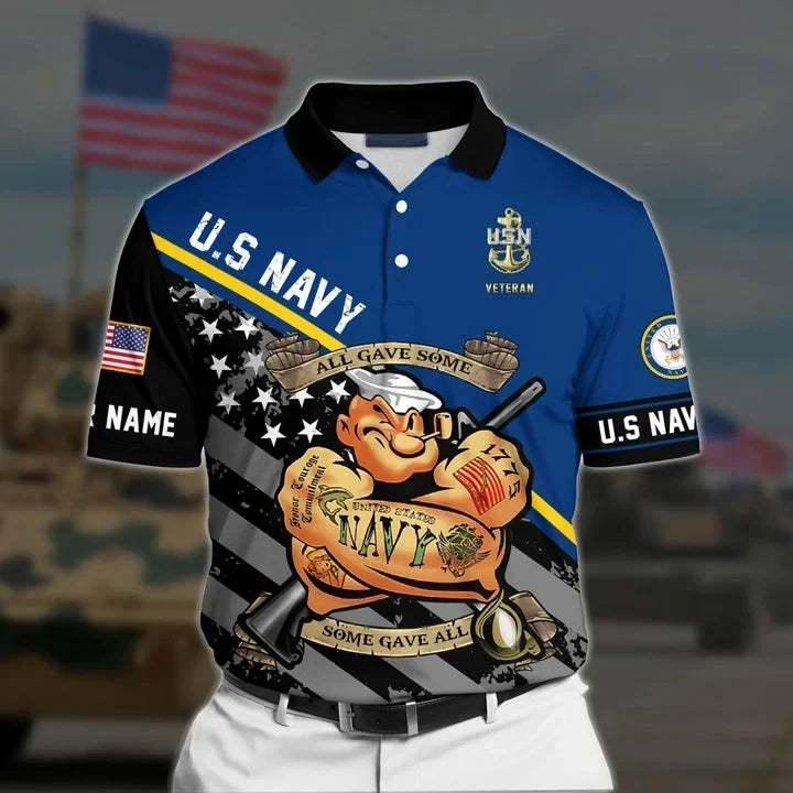 Premium Personalised U.S Multiple Service Veteran Polo Shirt PVC080401