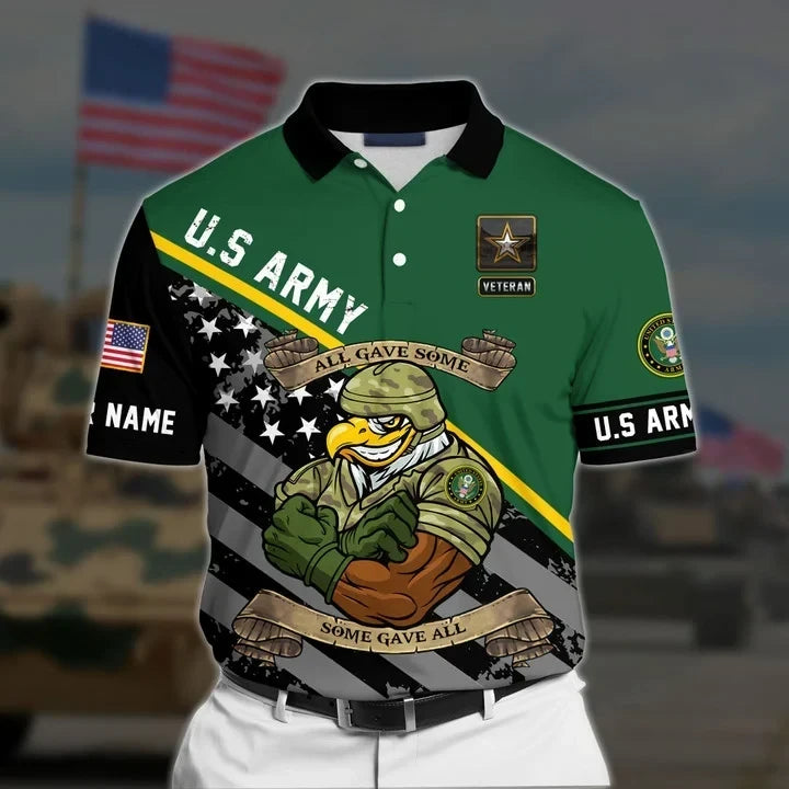 Premium Personalised U.S Multiple Service Veteran Polo Shirt PVC080401