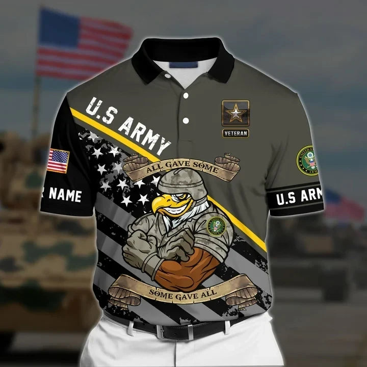 Premium Personalised U.S Multiple Service Veteran Polo Shirt PVC080401