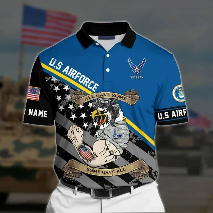 Premium Personalised U.S Multiple Service Veteran Polo Shirt PVC080401