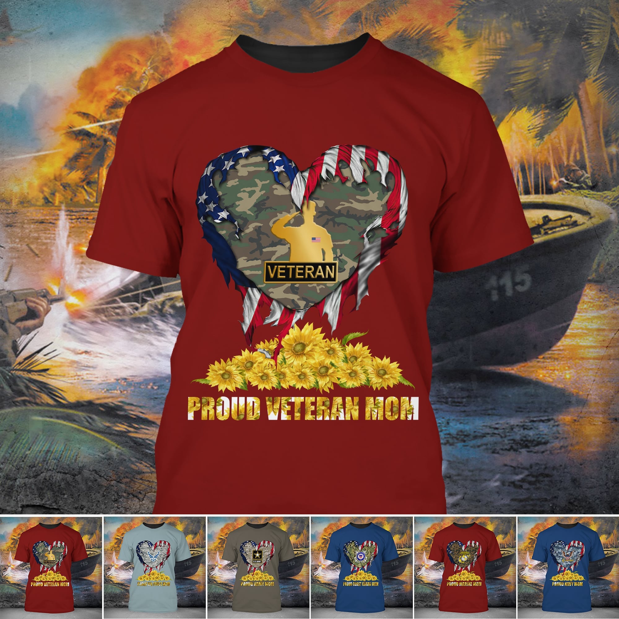 Unique Proud Veteran Mom T-Shirt PVC260301