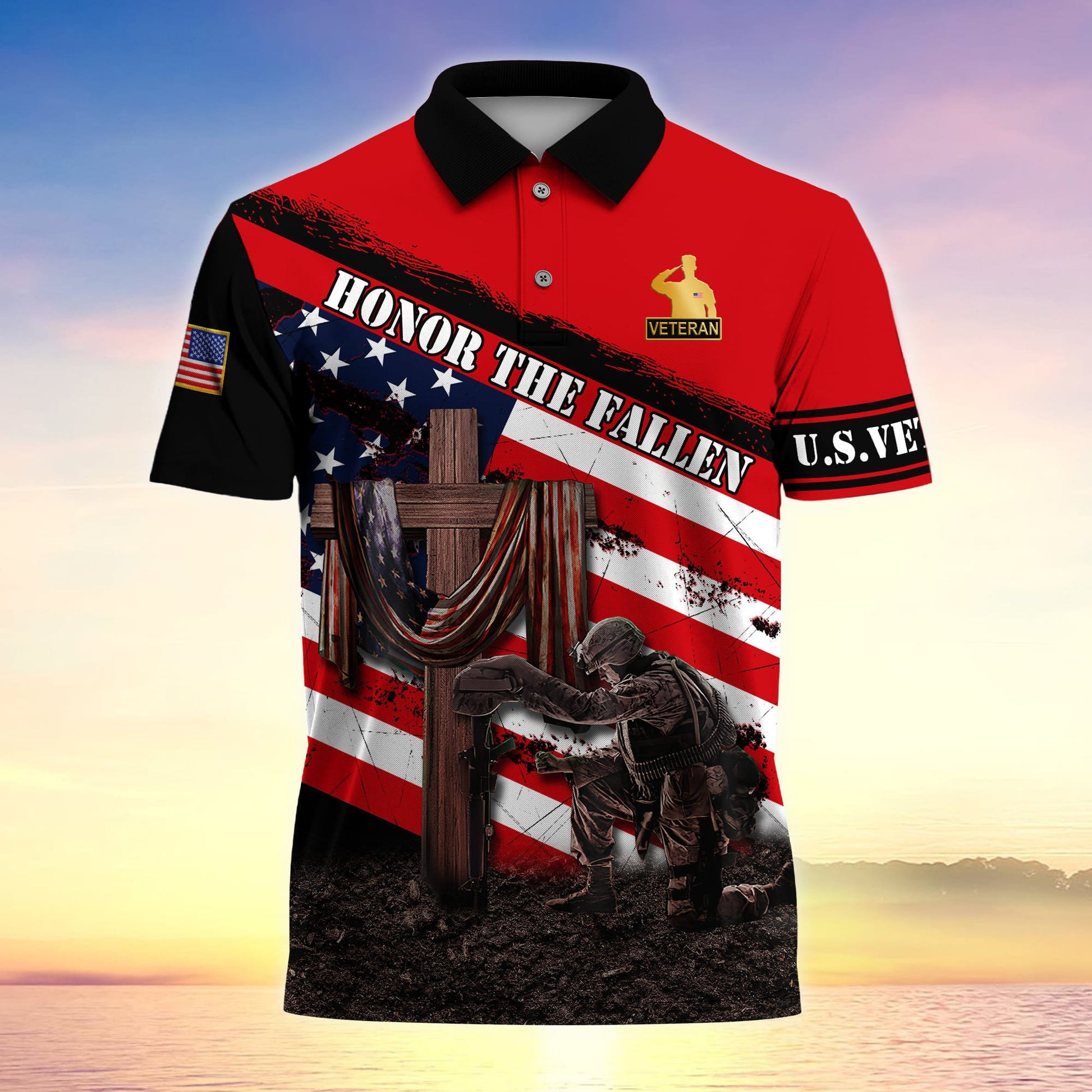 Premium U.S Multiple Service Veteran Polo Shirt PVC120404
