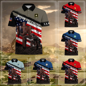 Premium U.S Multiple Service Veteran Polo Shirt PVC120404