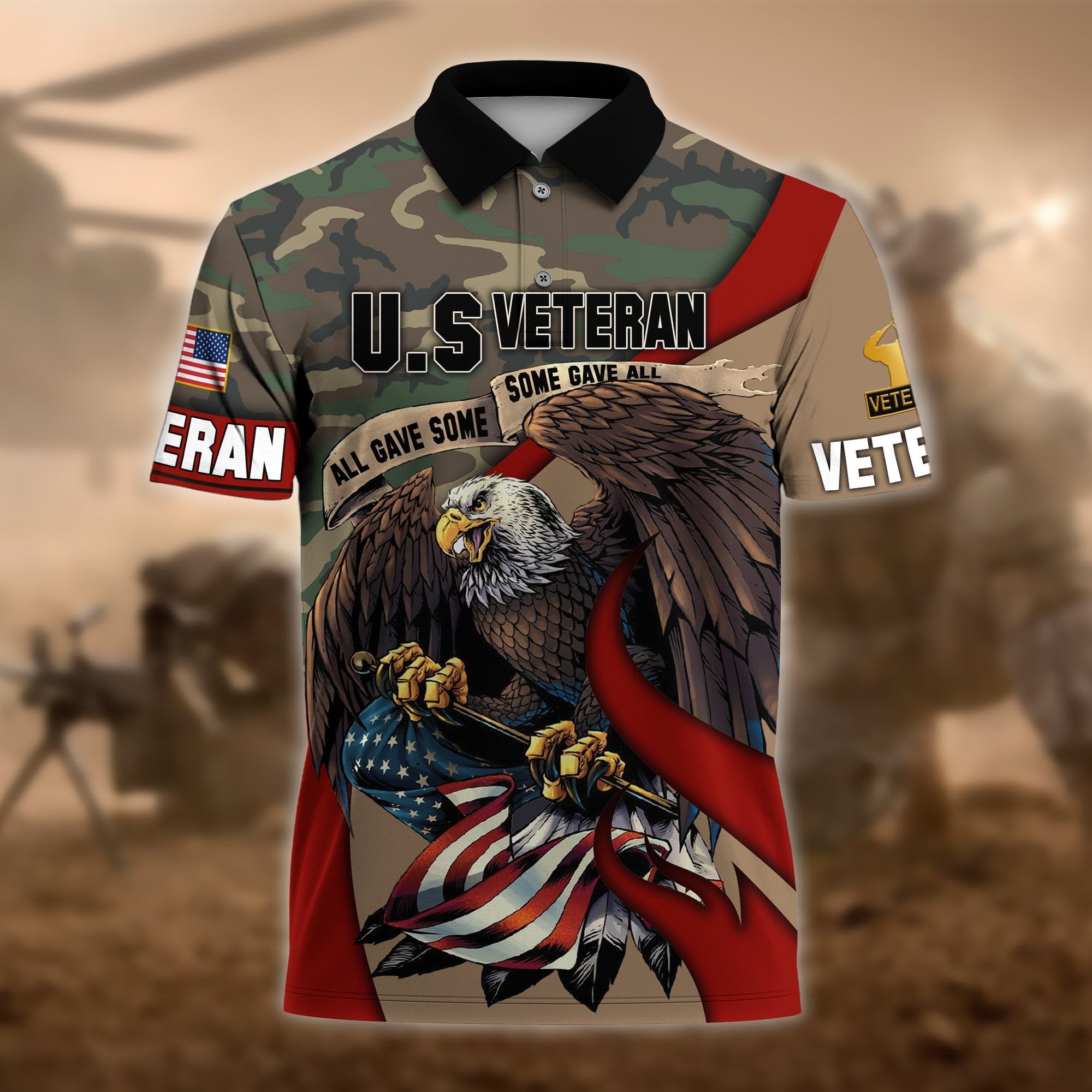 Premium U.S Multiple Service Veteran Polo Shirt PVC110301