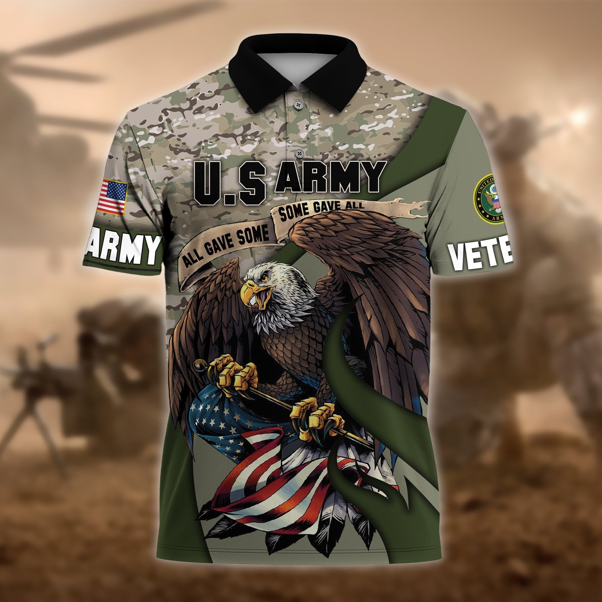 Premium U.S Multiple Service Veteran Polo Shirt PVC110301