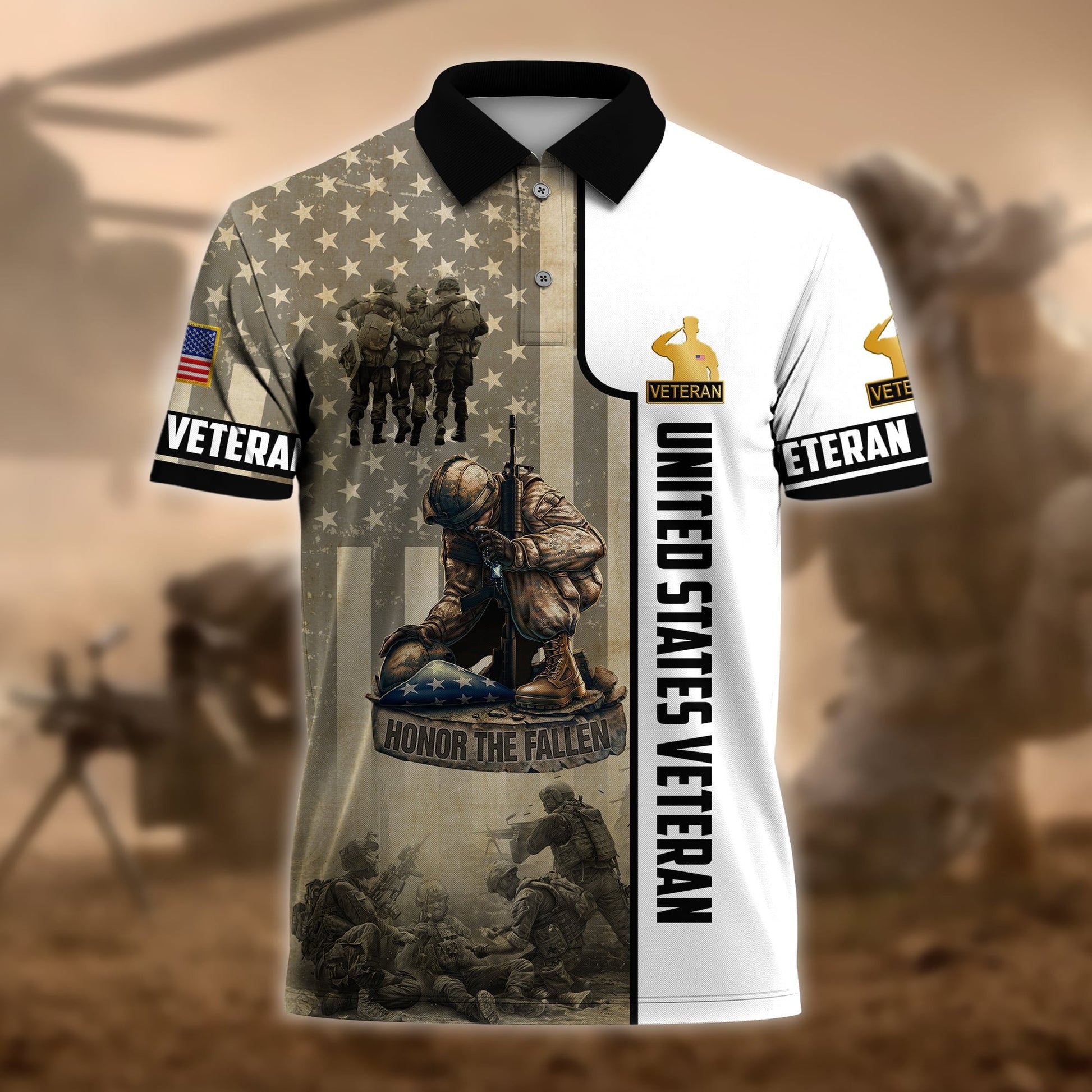 Premium U.S Multiple Service Veteran Polo Shirt PVC120402