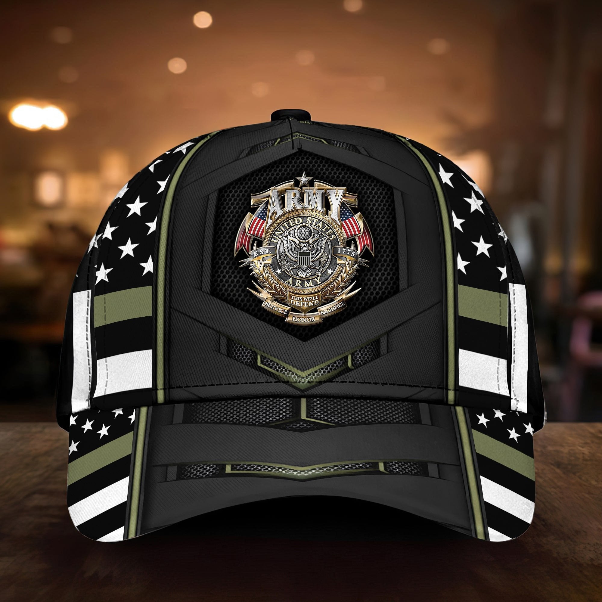 Premium U.S Multiple Service Veteran 3D Cap PVC030301