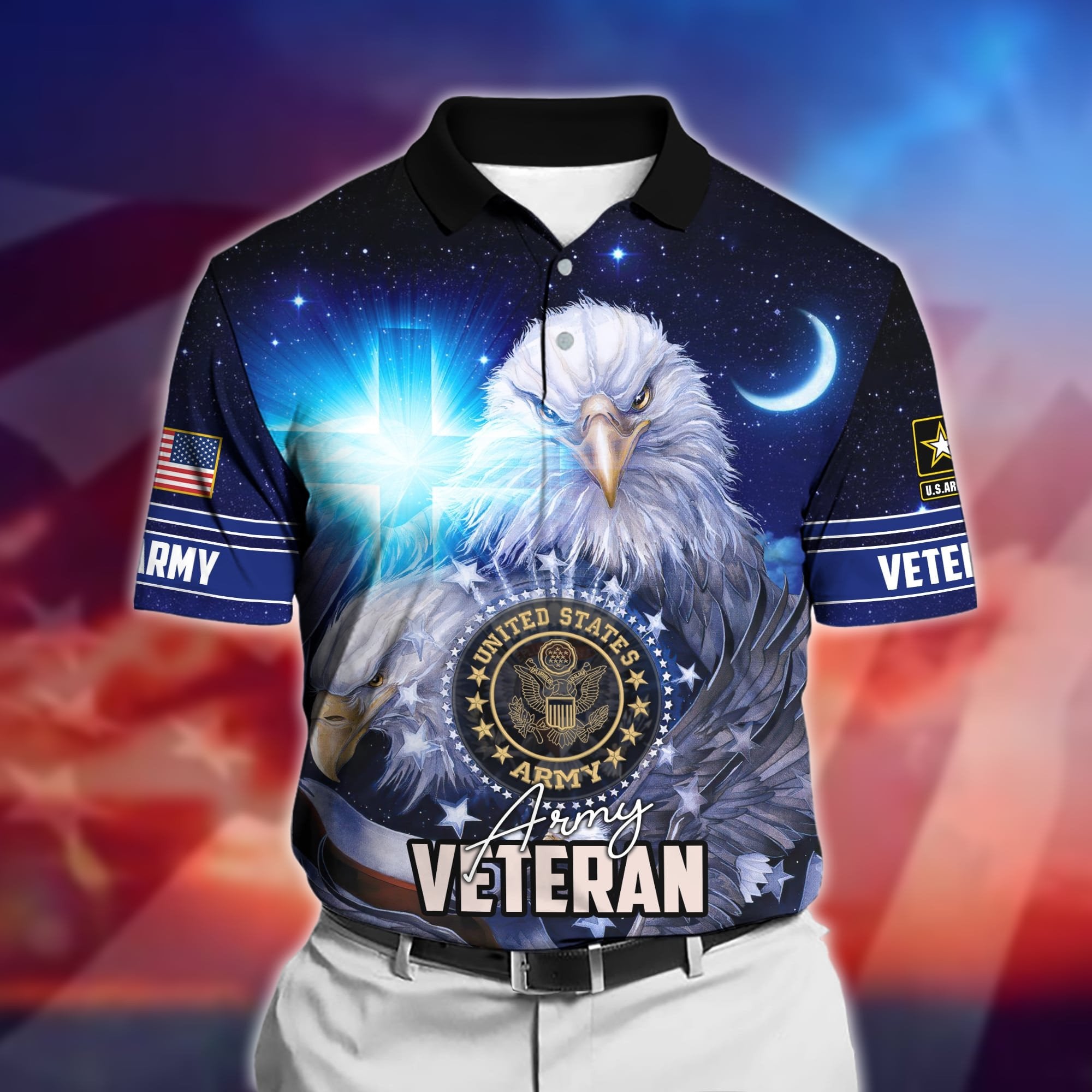 Premium U.S Multiple Service Veteran Polo Shirt PVC210302