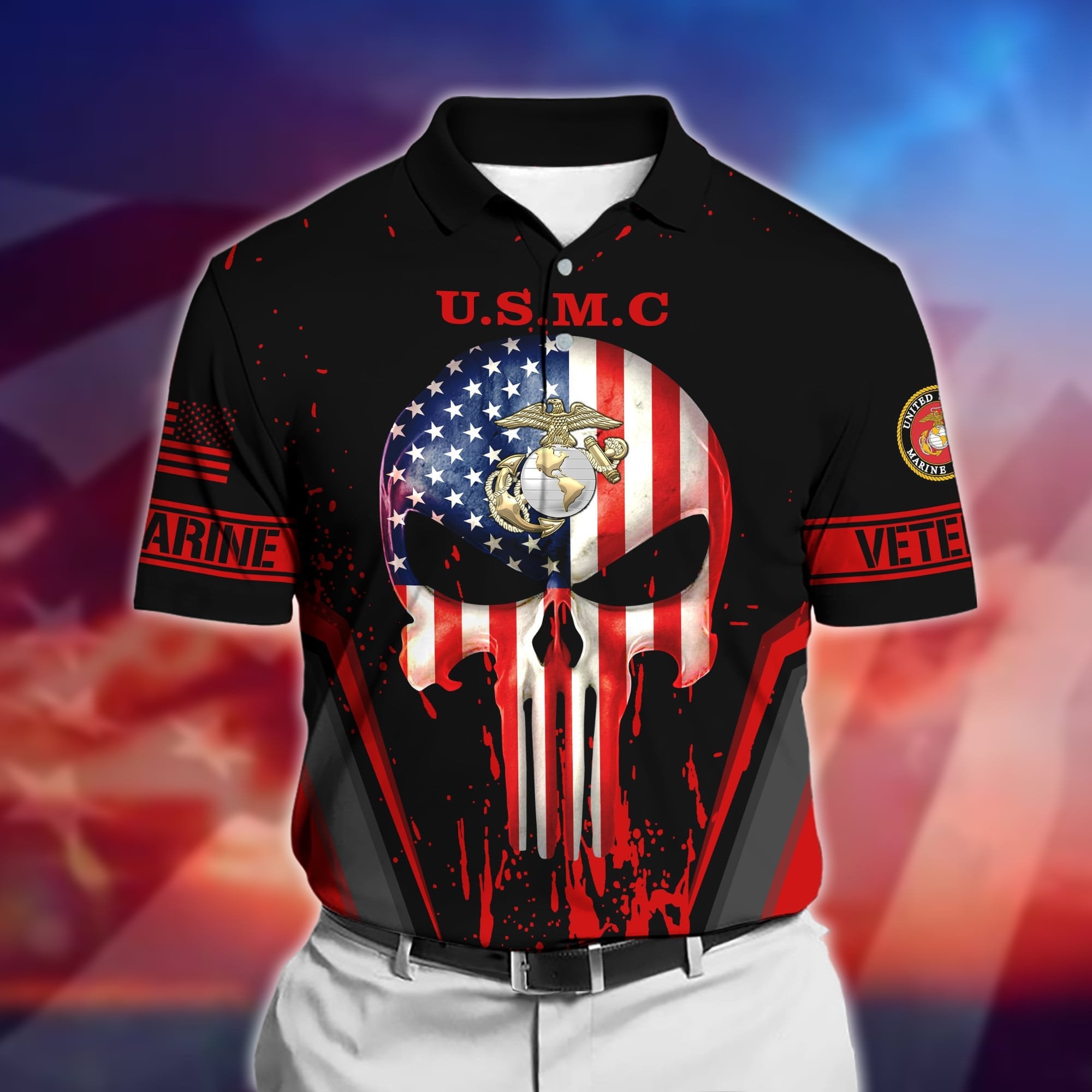 Premium U.S Multiple Service Veteran Polo Shirt PVC220302