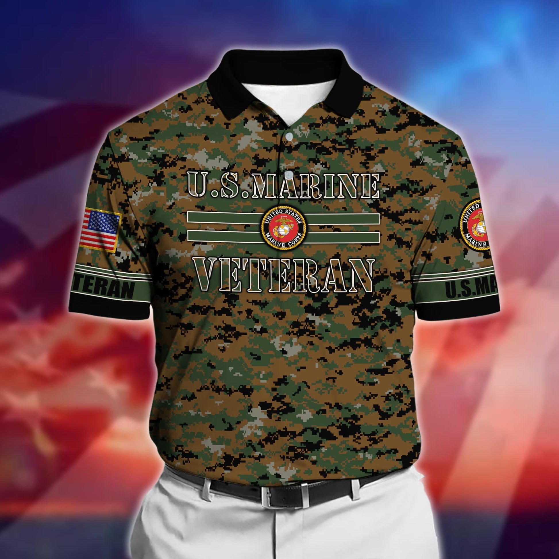 Premium U.S Multiple Service Veteran Polo Shirt PVC250303