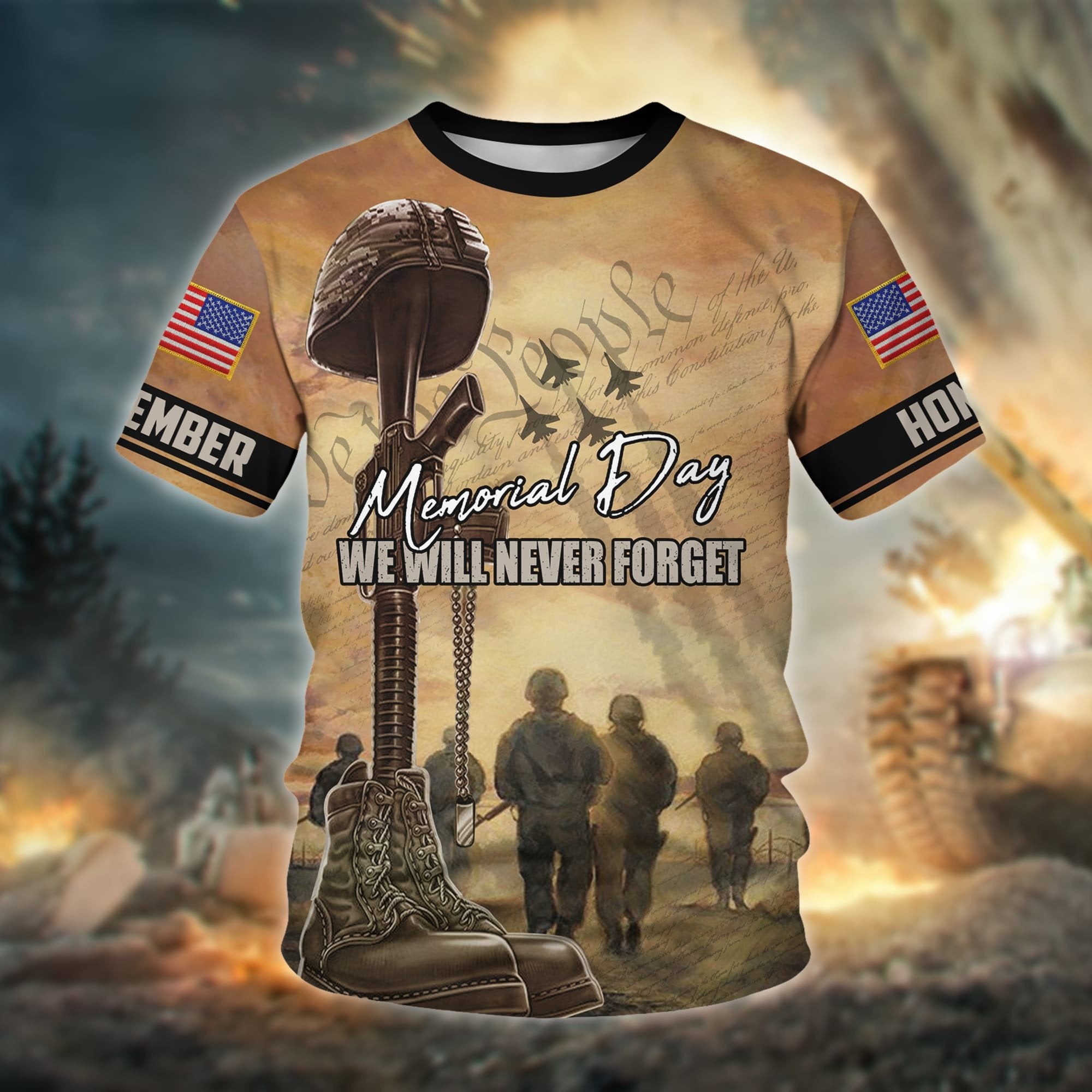 Premium Memorial Day We Will Never Forget Polo Shirt PVC120403