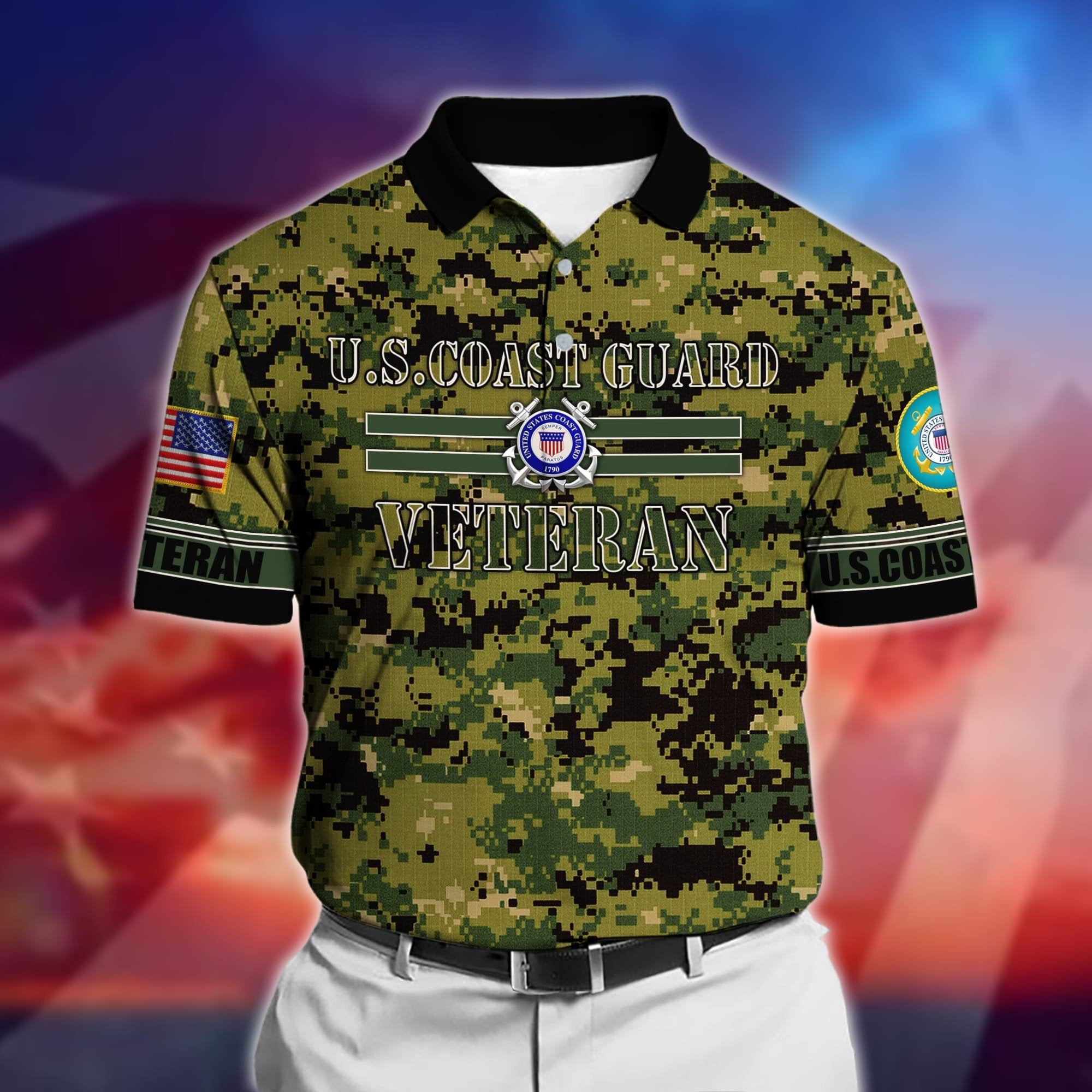 Premium U.S Multiple Service Veteran Polo Shirt PVC250303
