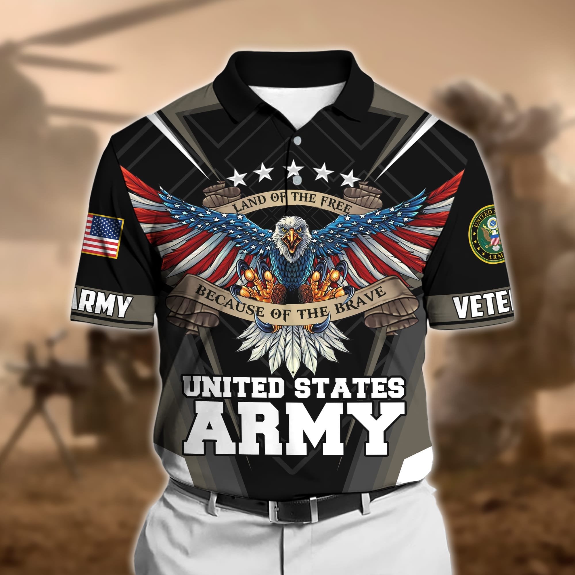 Premium U.S Multiple Service Veteran Polo Shirt PVC120302