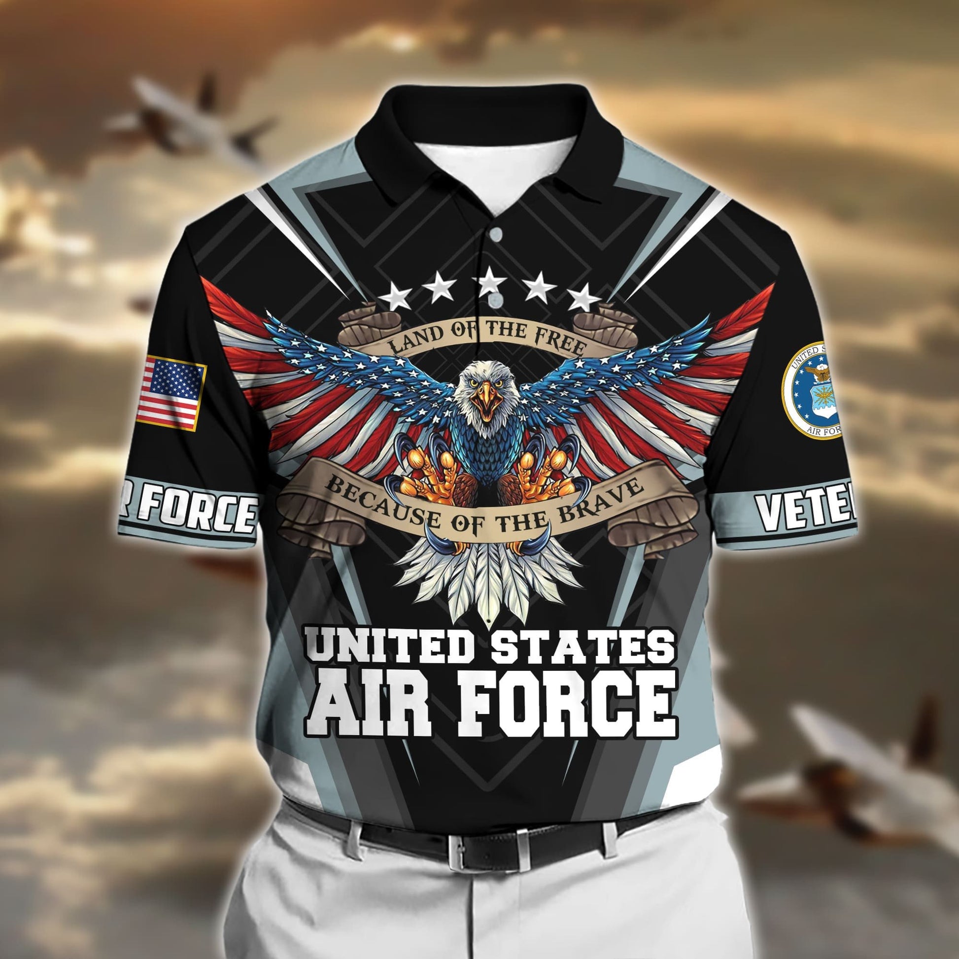 Premium U.S Multiple Service Veteran Polo Shirt PVC120302