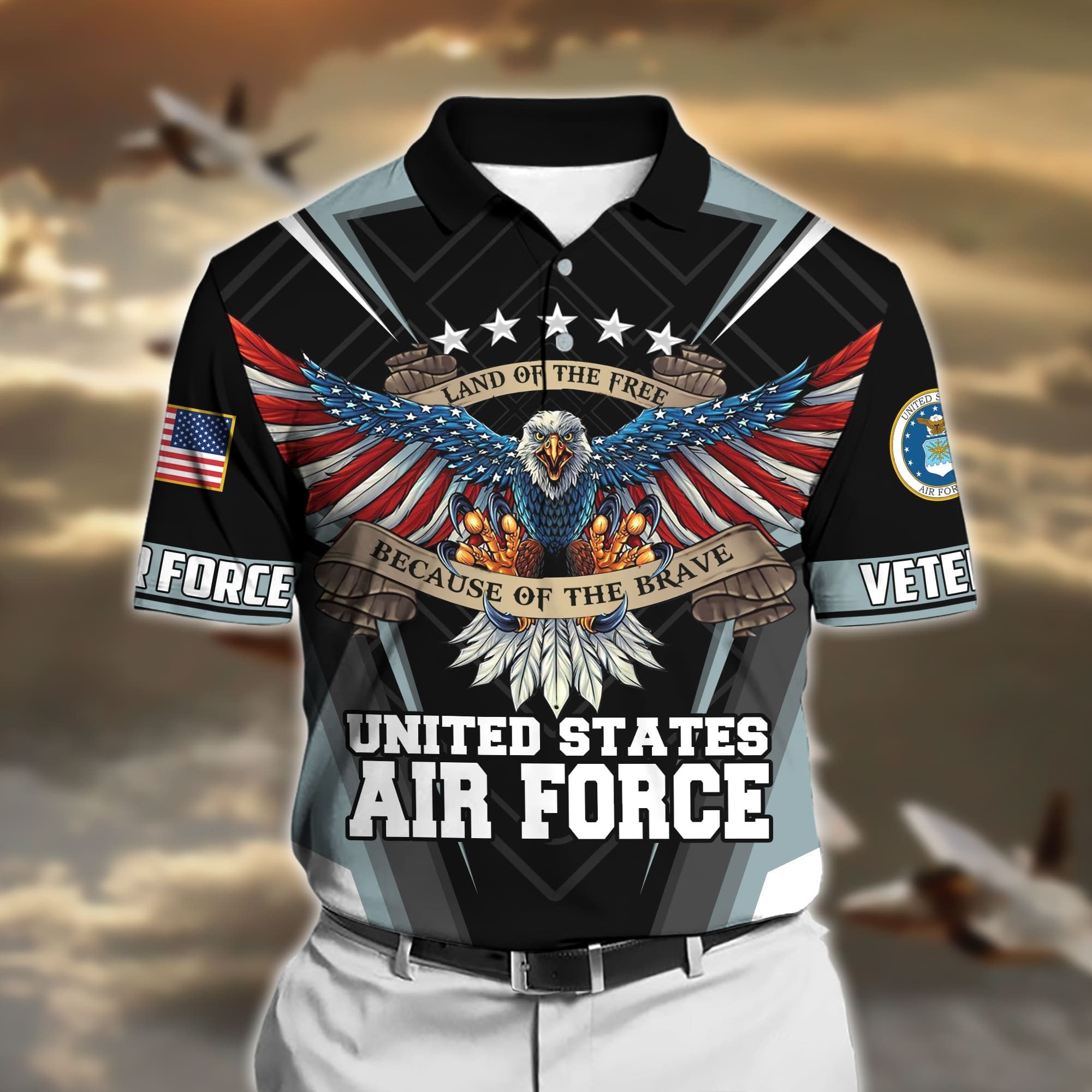 Premium U.S Multiple Service Veteran Polo Shirt PVC120302
