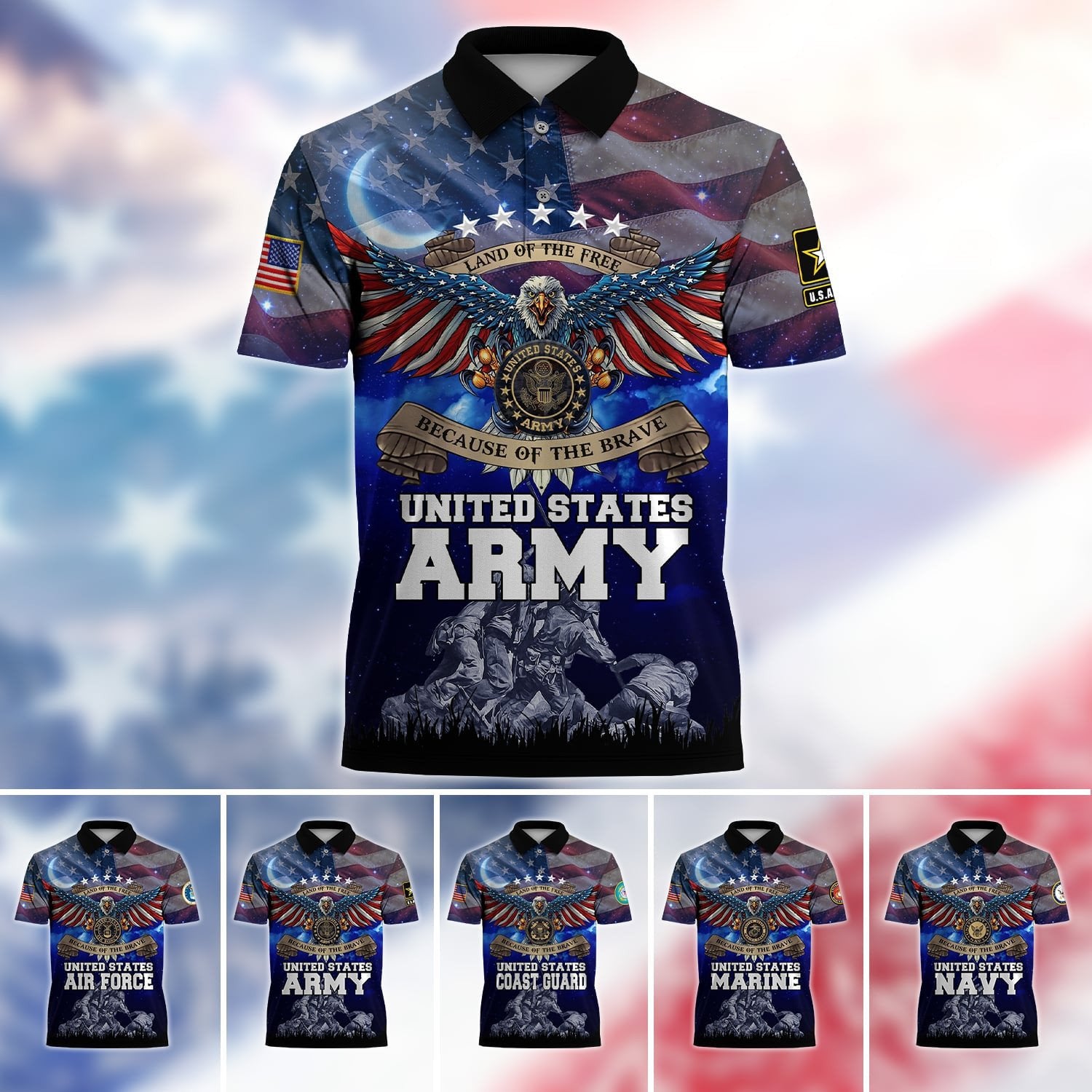 Premium U.S Multiple Service Veteran Polo Shirt PVC280303