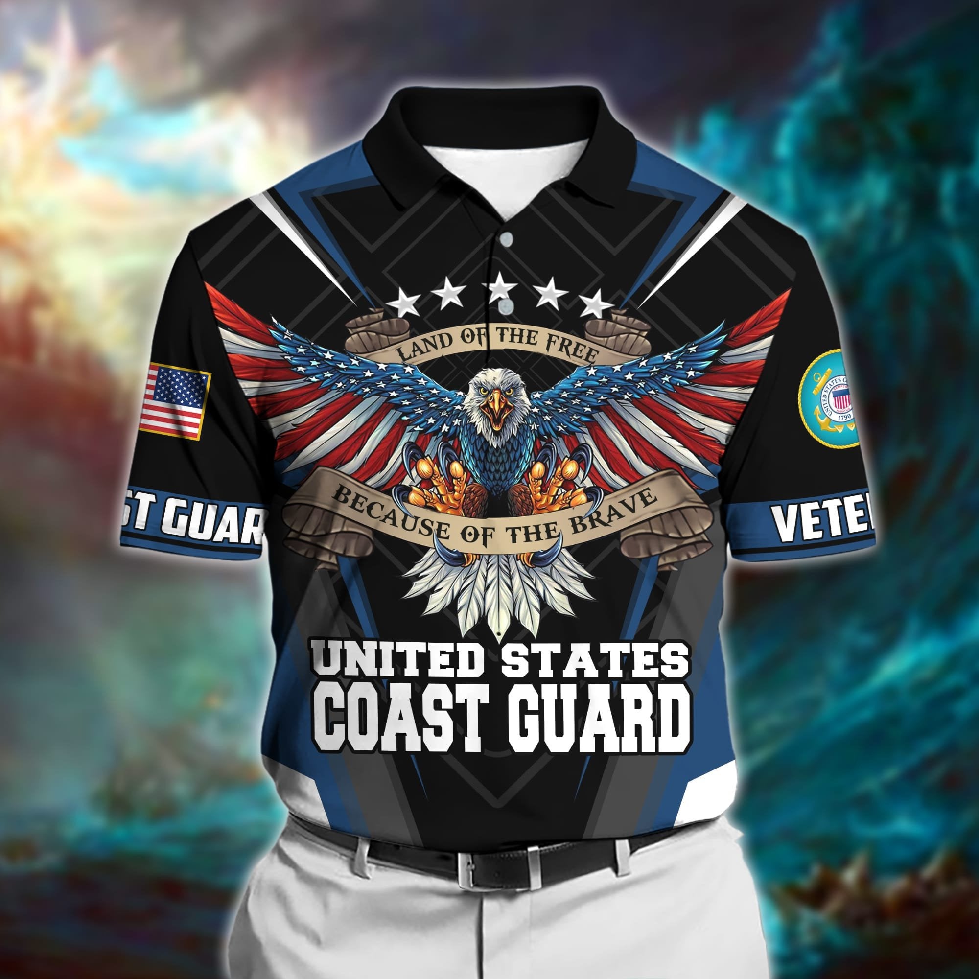 Premium U.S Multiple Service Veteran Polo Shirt PVC120302