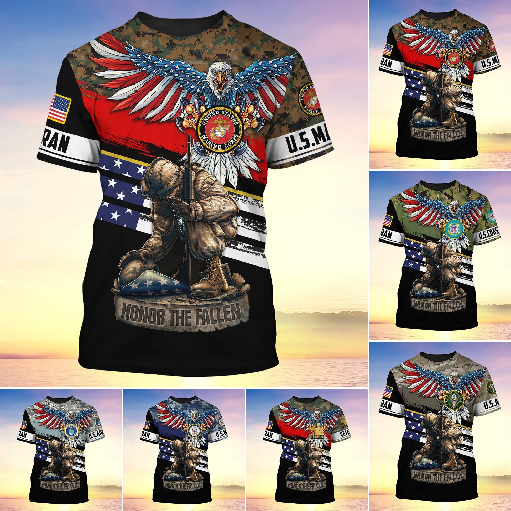 Premium U.S Multiple Service Veteran T-Shirt YL97.19040101
