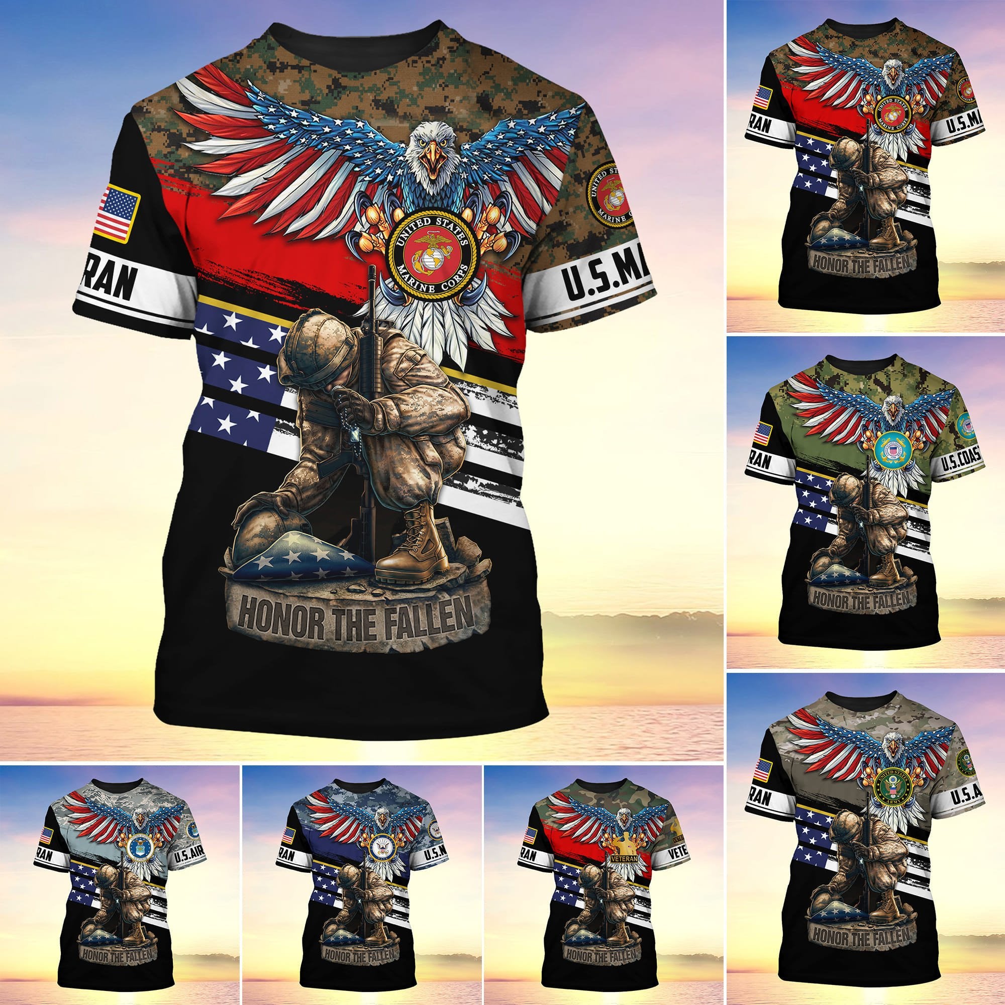 Premium U.S Multiple Service Veteran T-Shirt YL97.19040101