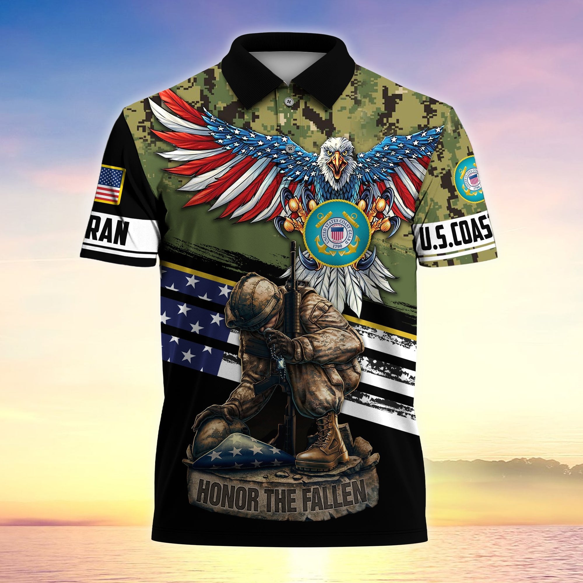 Premium U.S Multiple Service Veteran Polo Shirt YL97.19040102