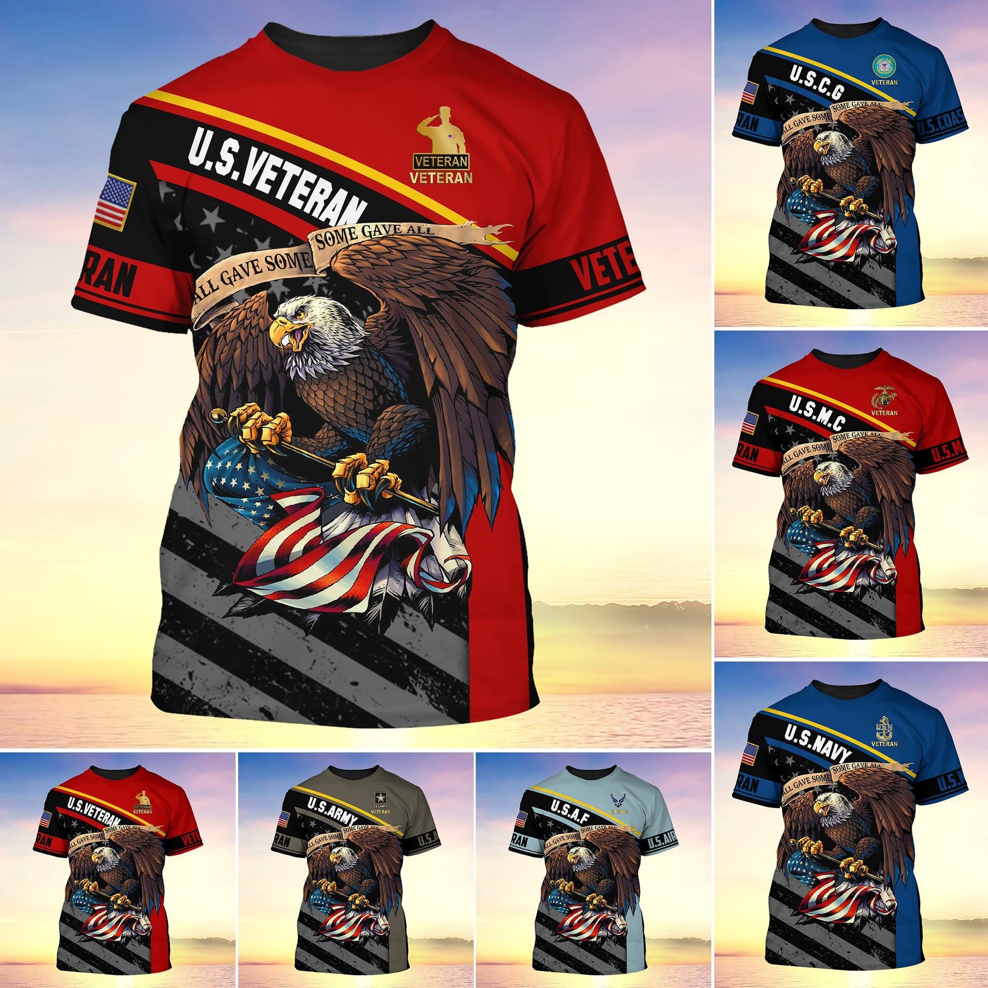 Premium U.S Multiple Service Veteran T-Shirt YL97.19040201