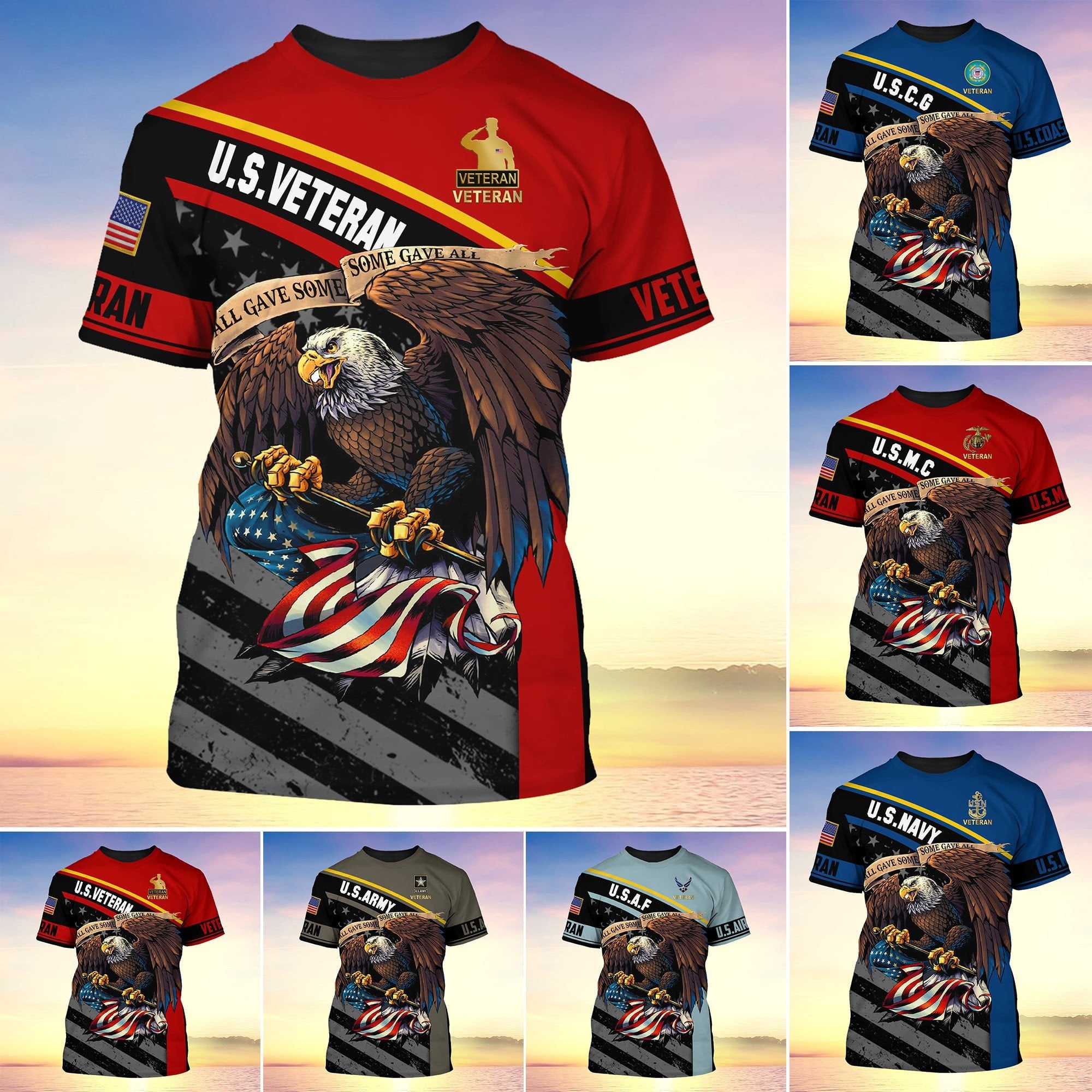 Premium U.S Multiple Service Veteran T-Shirt YL97.19040201
