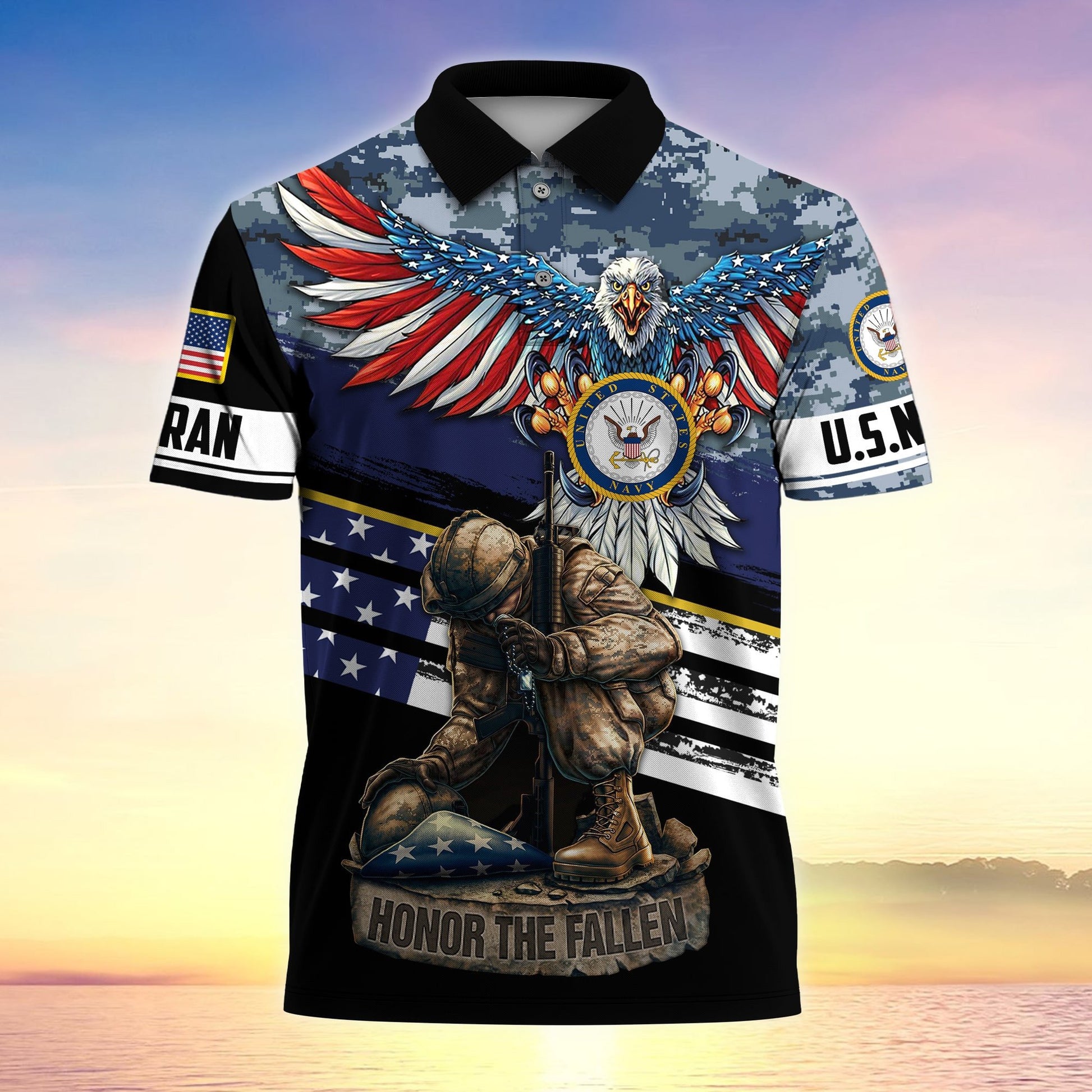 Premium U.S Multiple Service Veteran Polo Shirt YL97.19040102