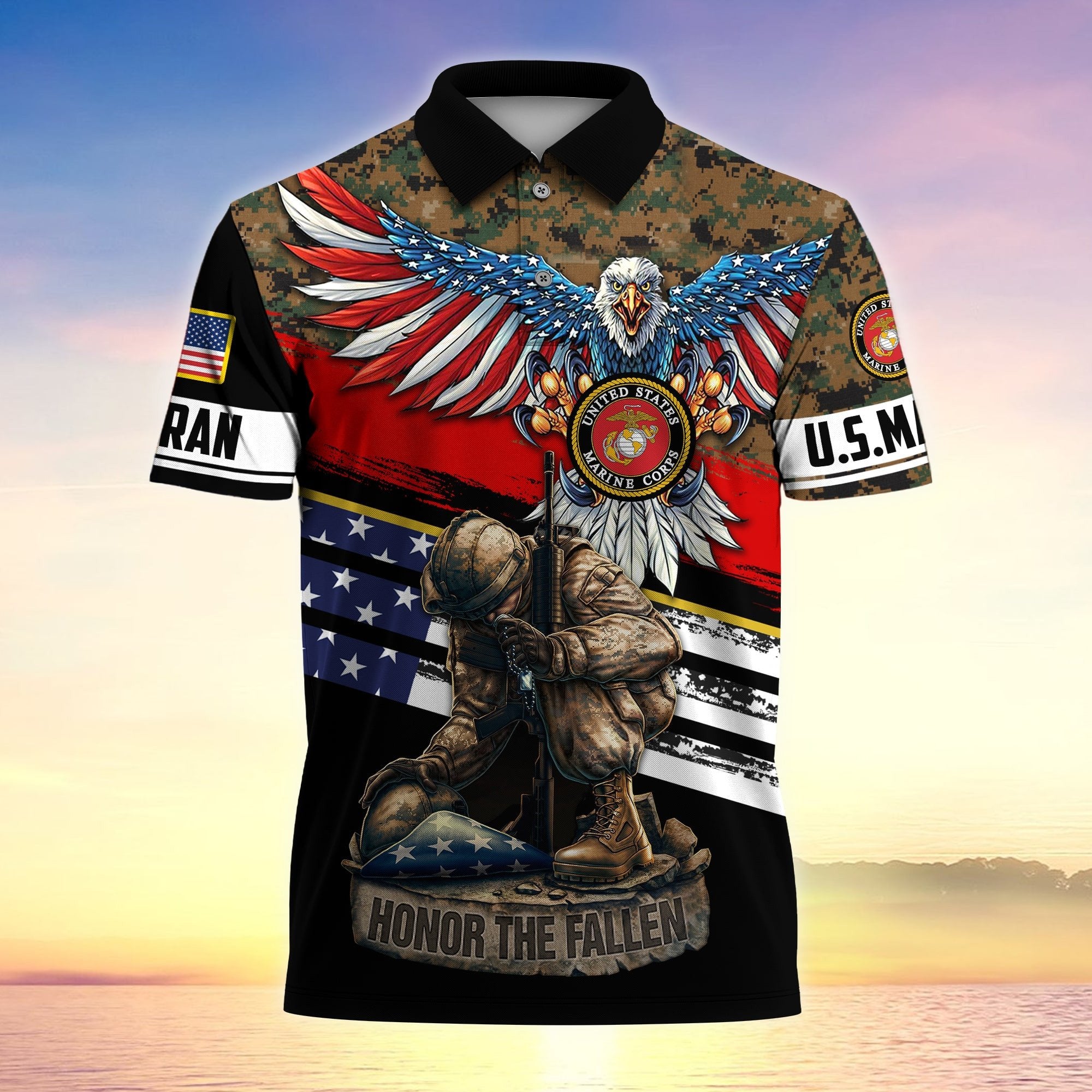 Premium U.S Multiple Service Veteran Polo Shirt YL97.19040102