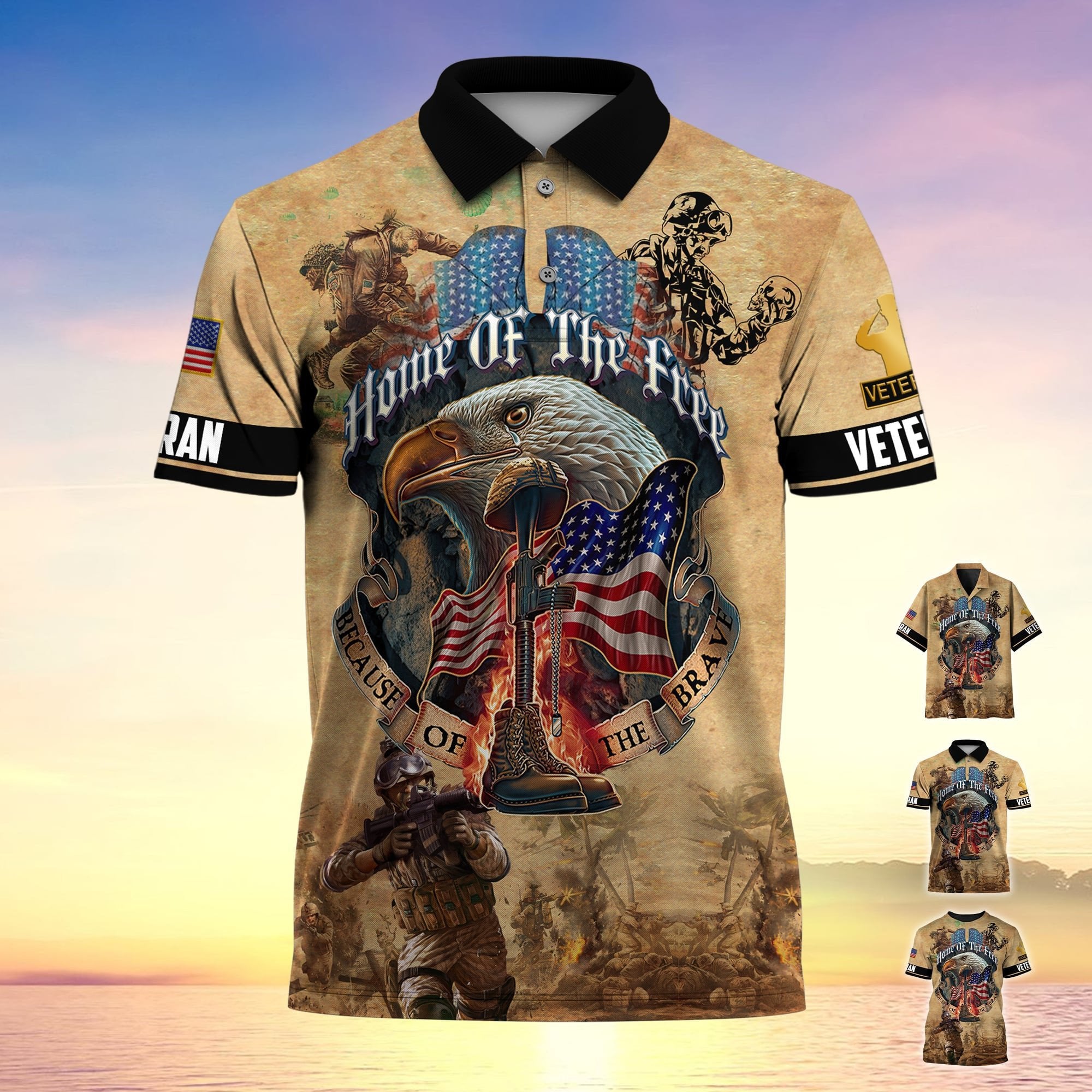 Premium Home Of The Free Because Of The Brave Polo Shirt PVC280305
